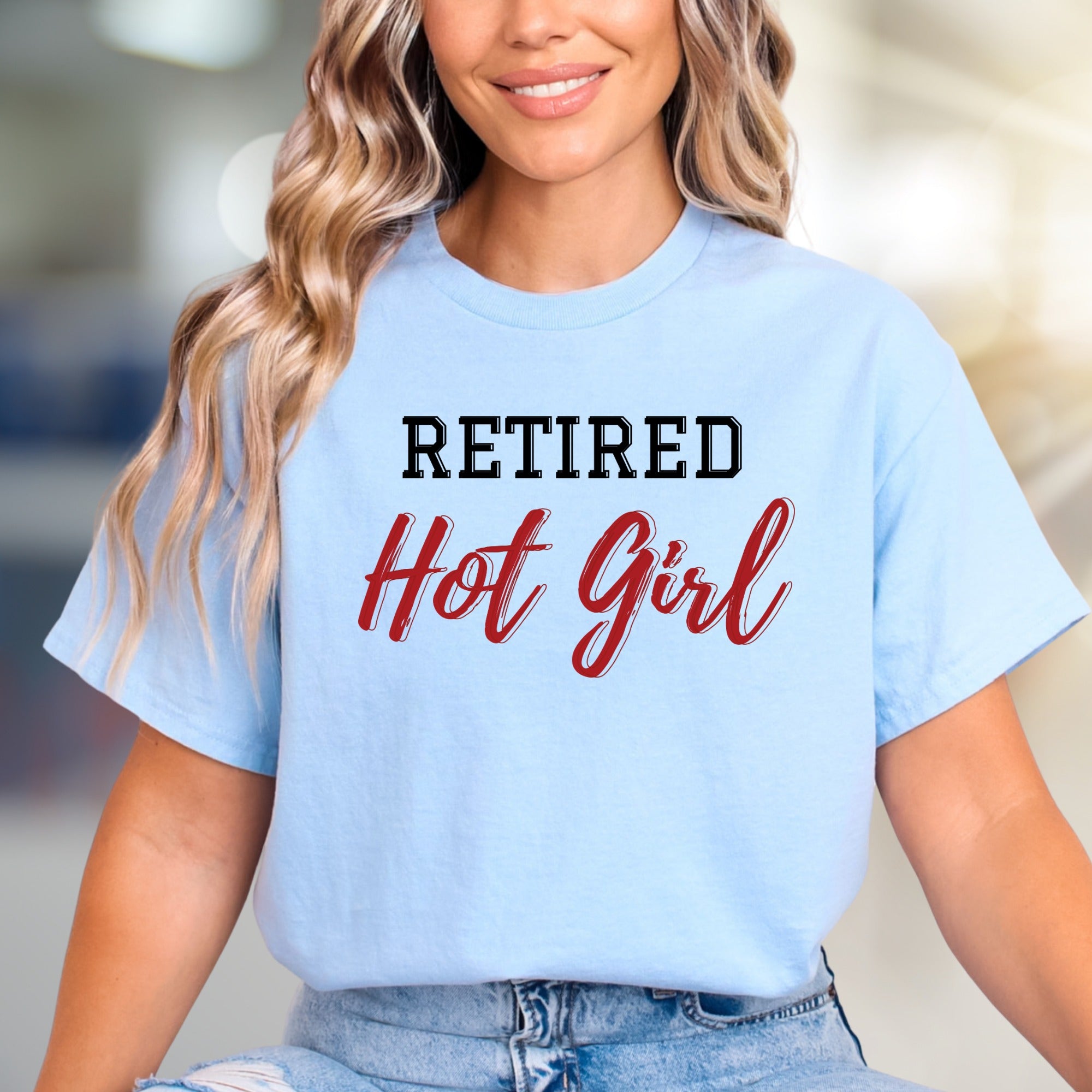 "Retired Hot Girl" Bold Statement Graphic Tee, a Witty Pick for Confident Personalities