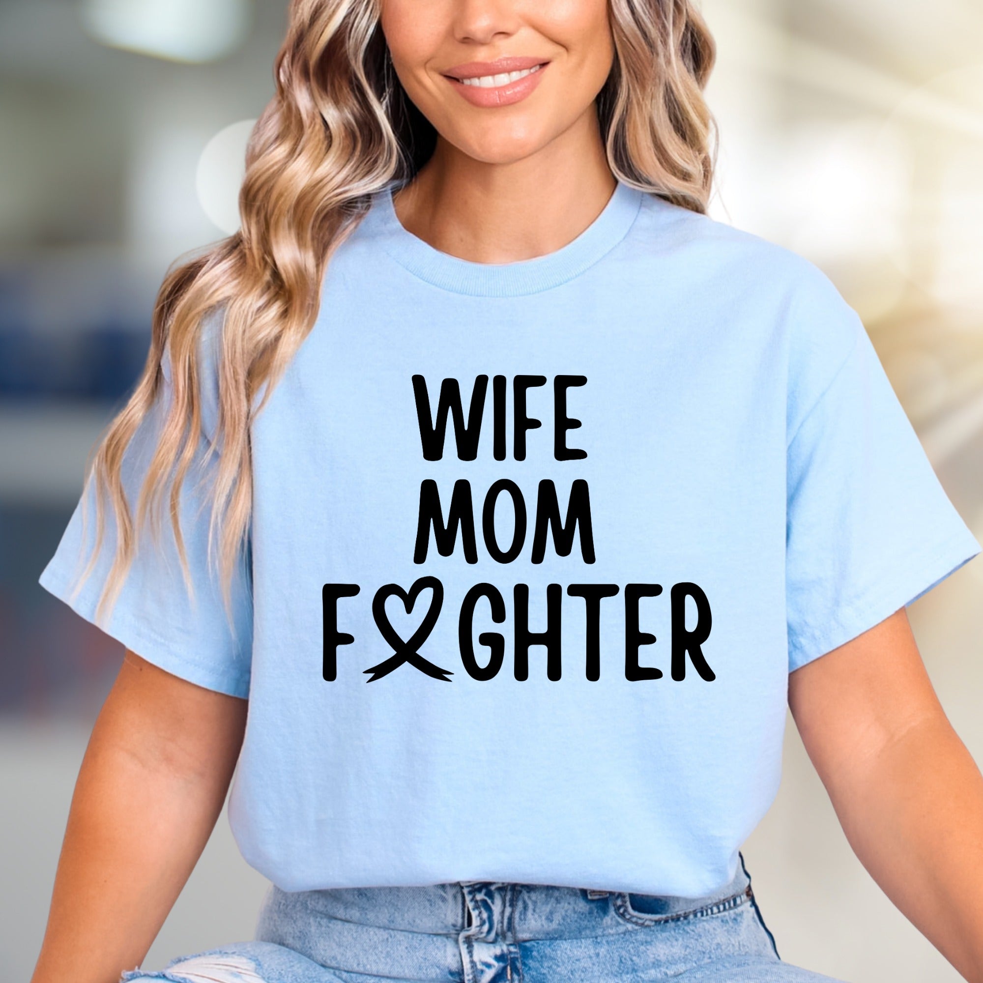 "WIFE MOM FIGHTER" Empowerment Graphic Tee, a Strength-Inspired Pick for Warriors