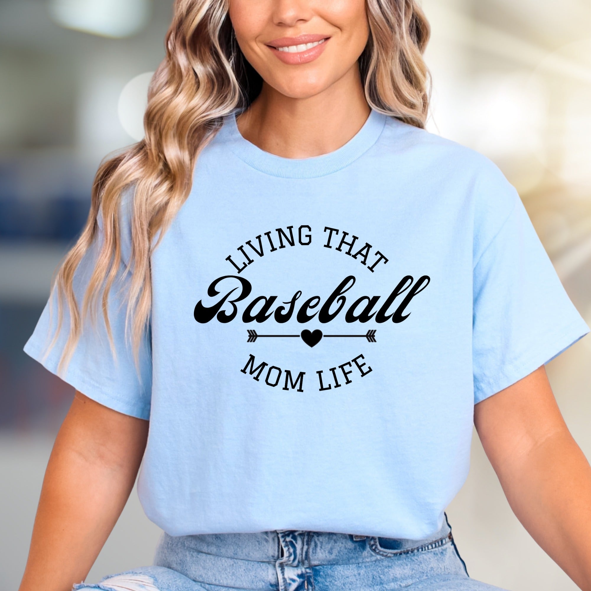 "Living That Baseball Mom Life" Sports Graphic Tee, a Fanwear Pick for Game Day