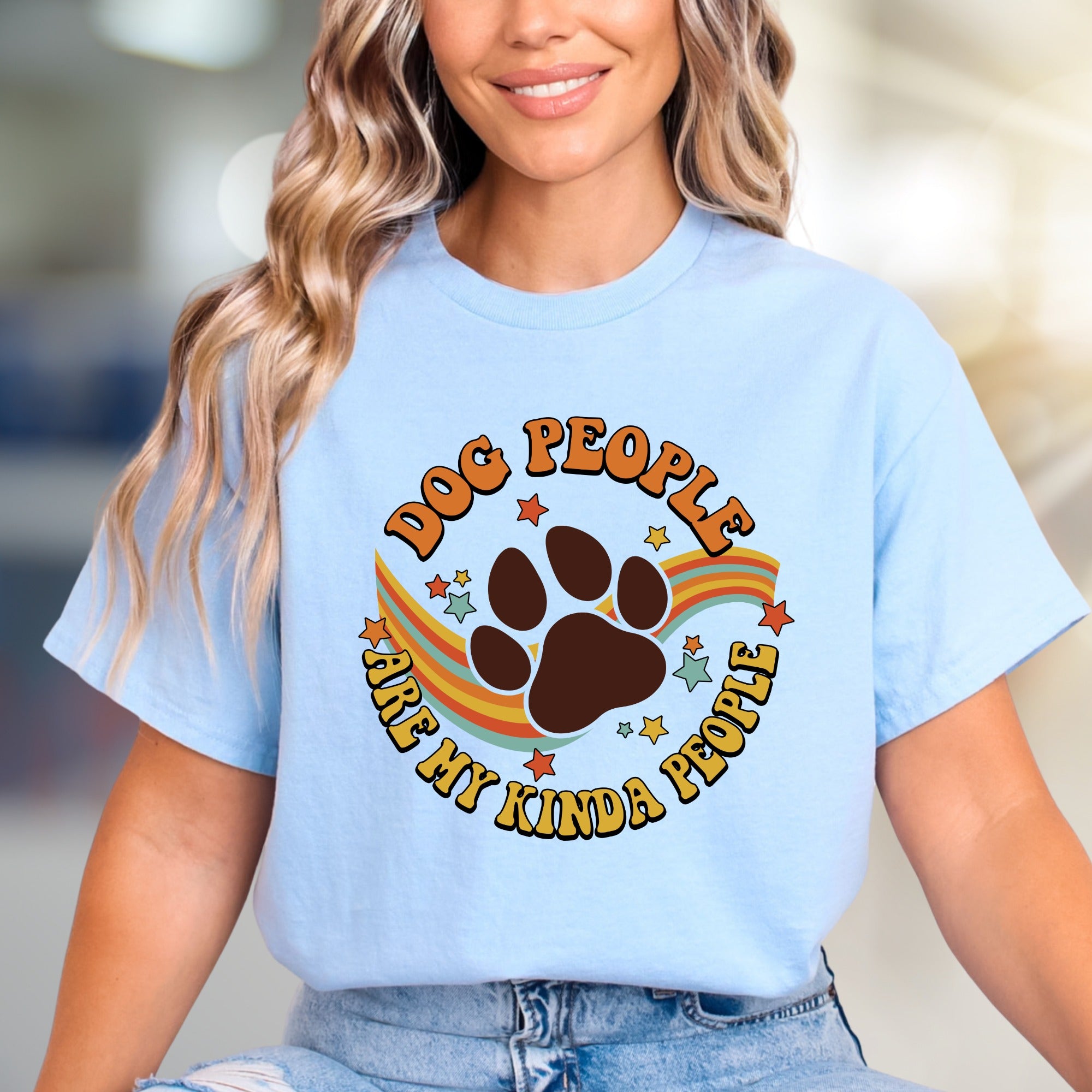"Dog People Are My Kinda People" Retro Graphic Tee, a Pet Lover's Pick for Everyday Style