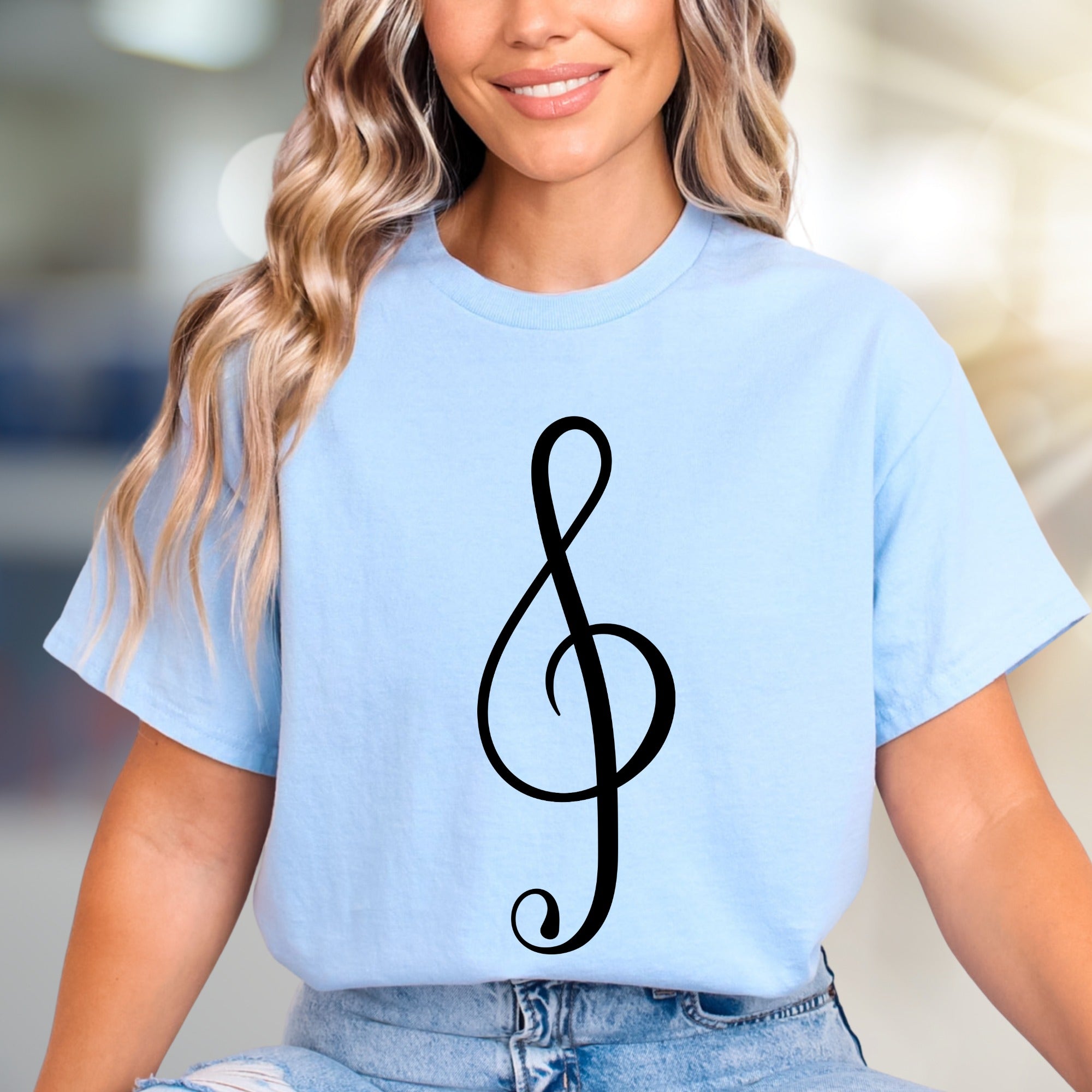 Treble Clef Musical Symbol Graphic Tee, A Musician's Style Pick for Music Lovers