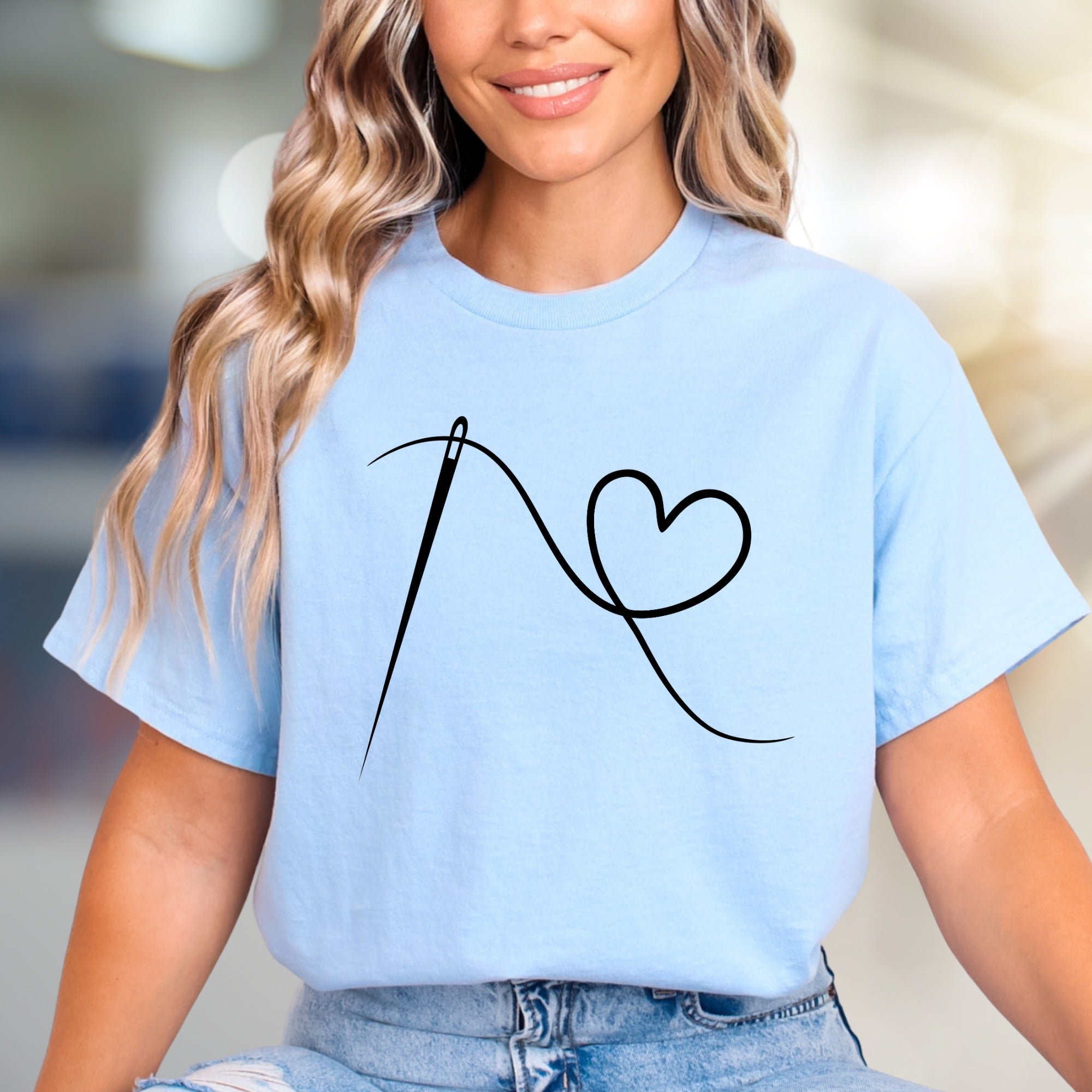 Needle & Thread Heart Love Graphic Tee, a Crafty Expression for Makers