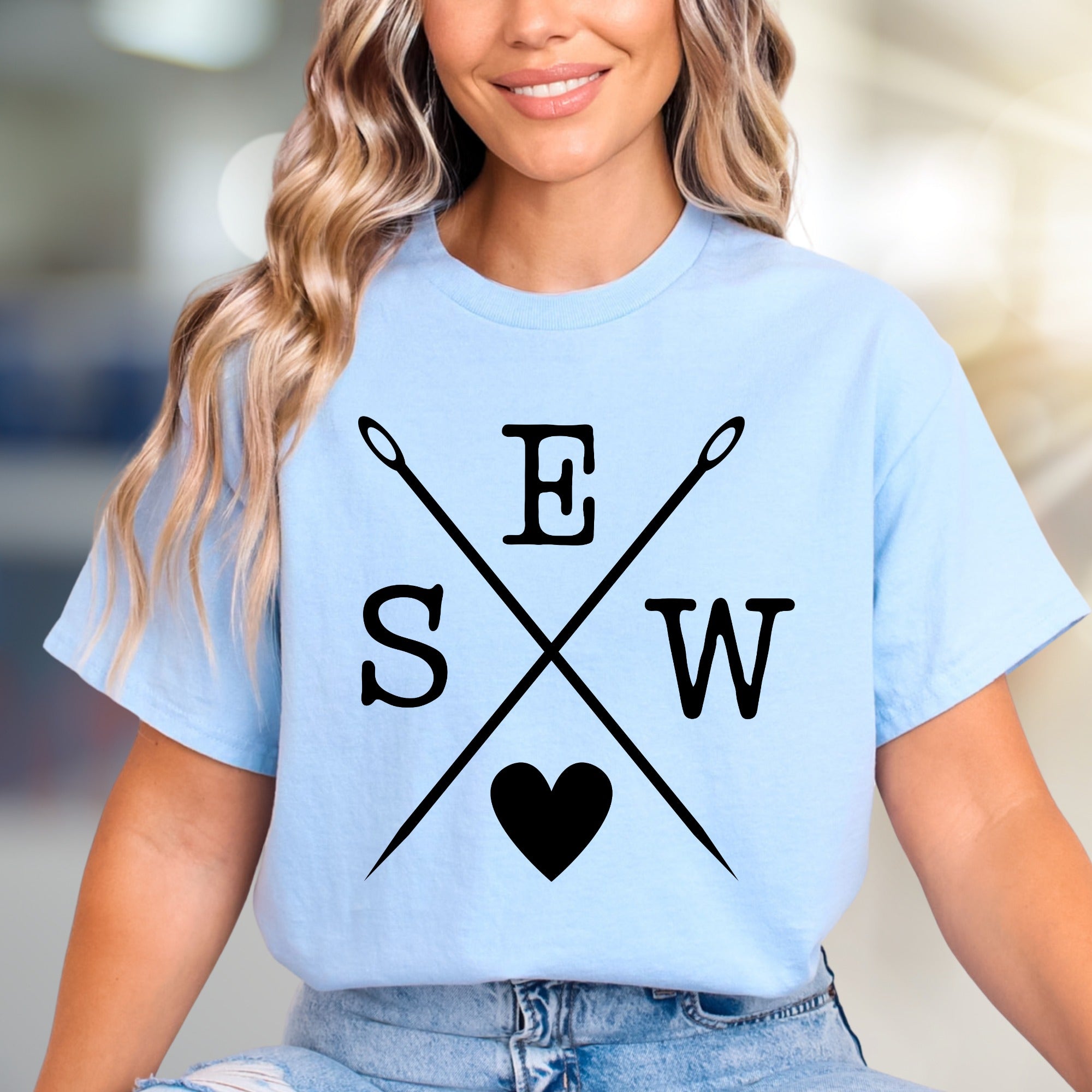 "SEW" Crafting Enthusiast Graphic Tee, A Creative Pick for Artisans