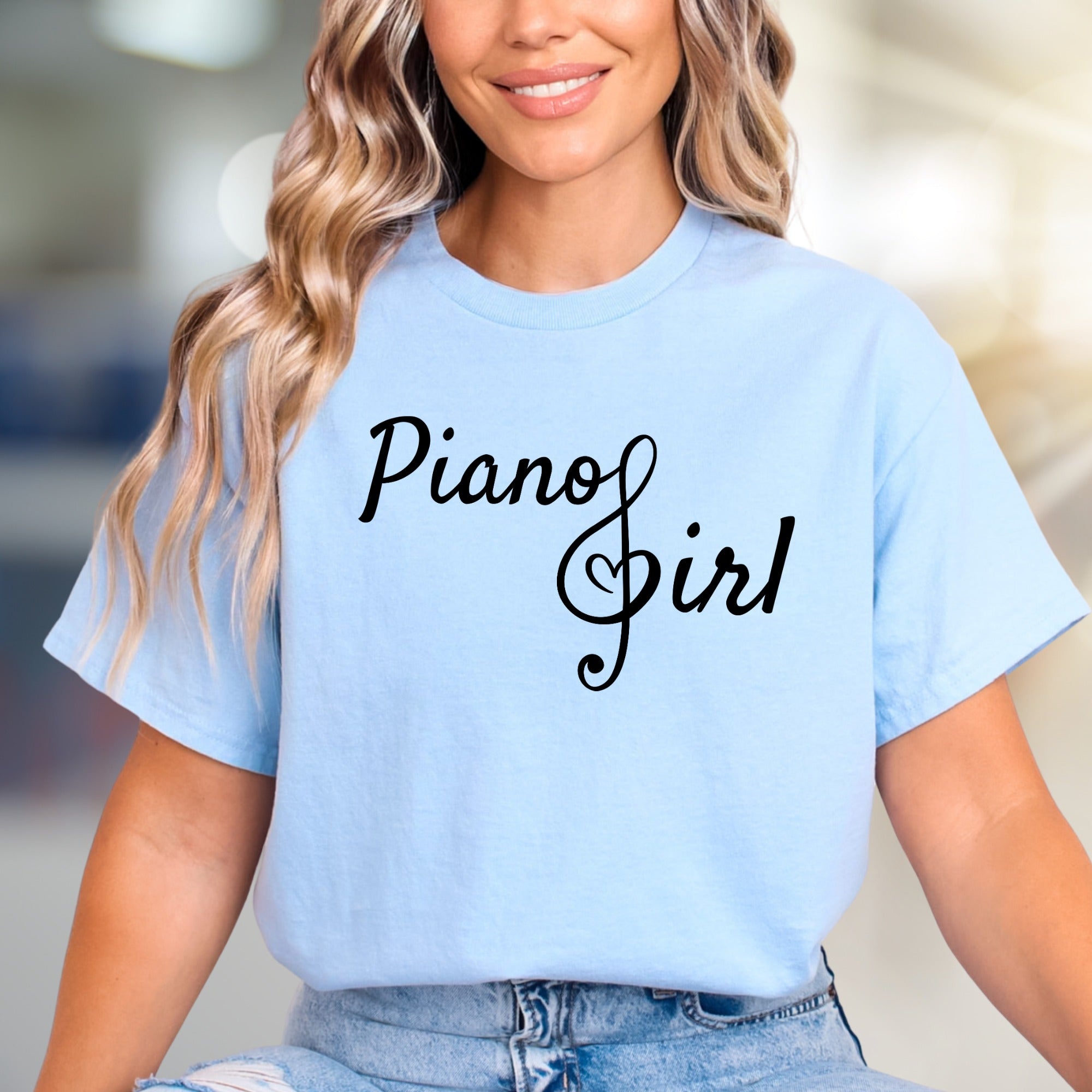 “Piano Girl” Music Lover Graphic Tee, a Melodious Pick for Musicians