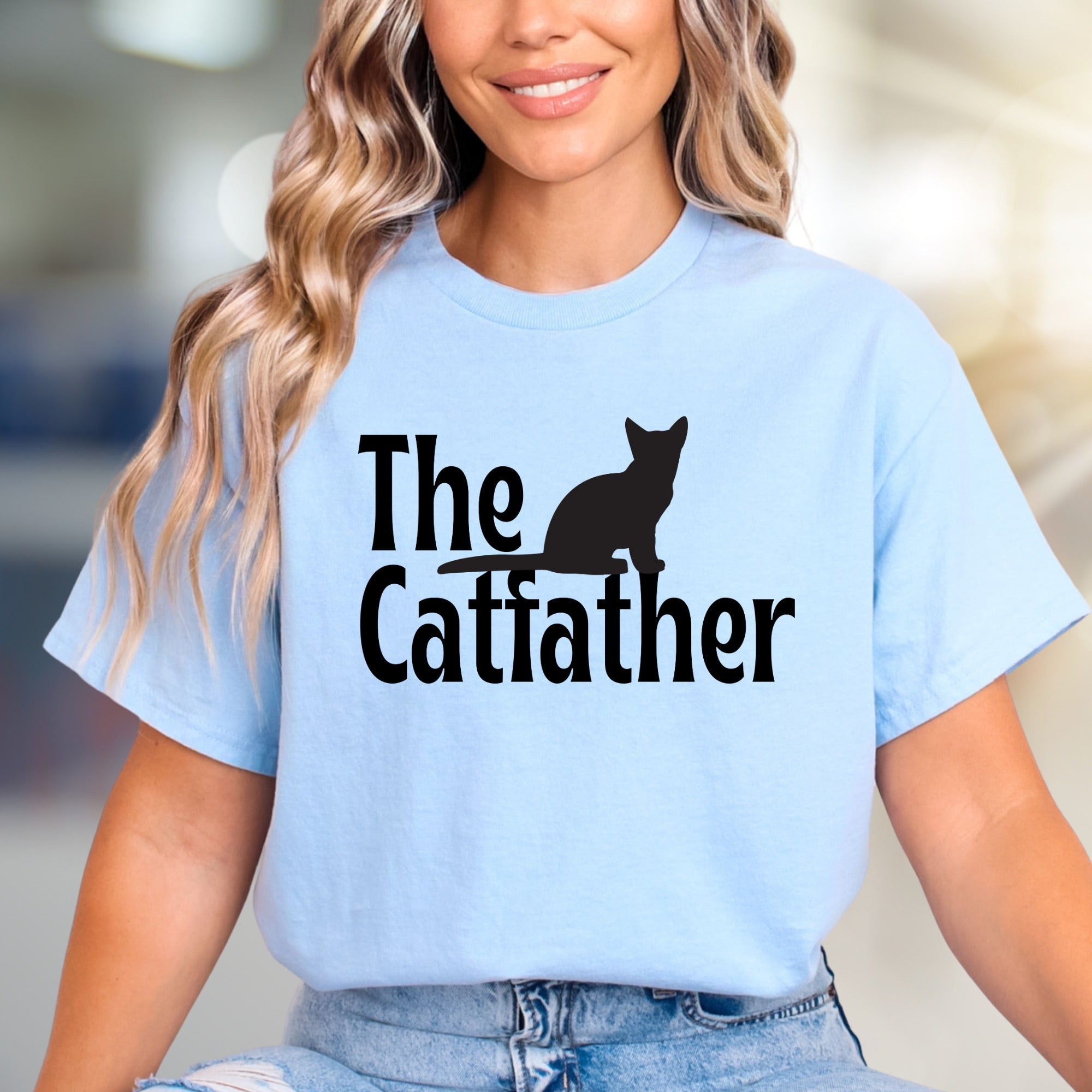 "The Catfather" Whimsical Cat Graphic Tee, a Feline Fan's Pick for Everyday Style