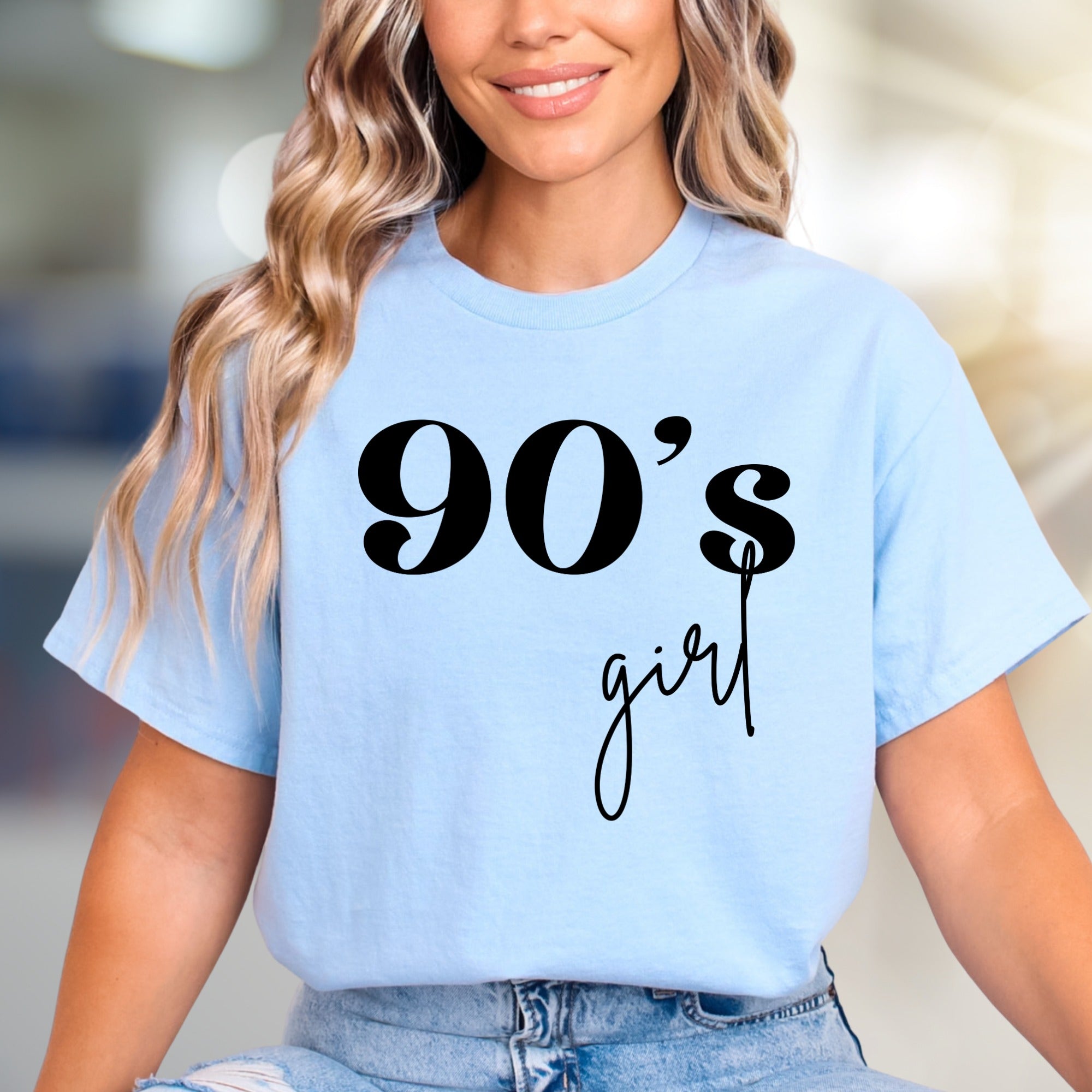 "90's girl" Retro Graphic Tee, a Nostalgic Pick for Style Enthusiasts