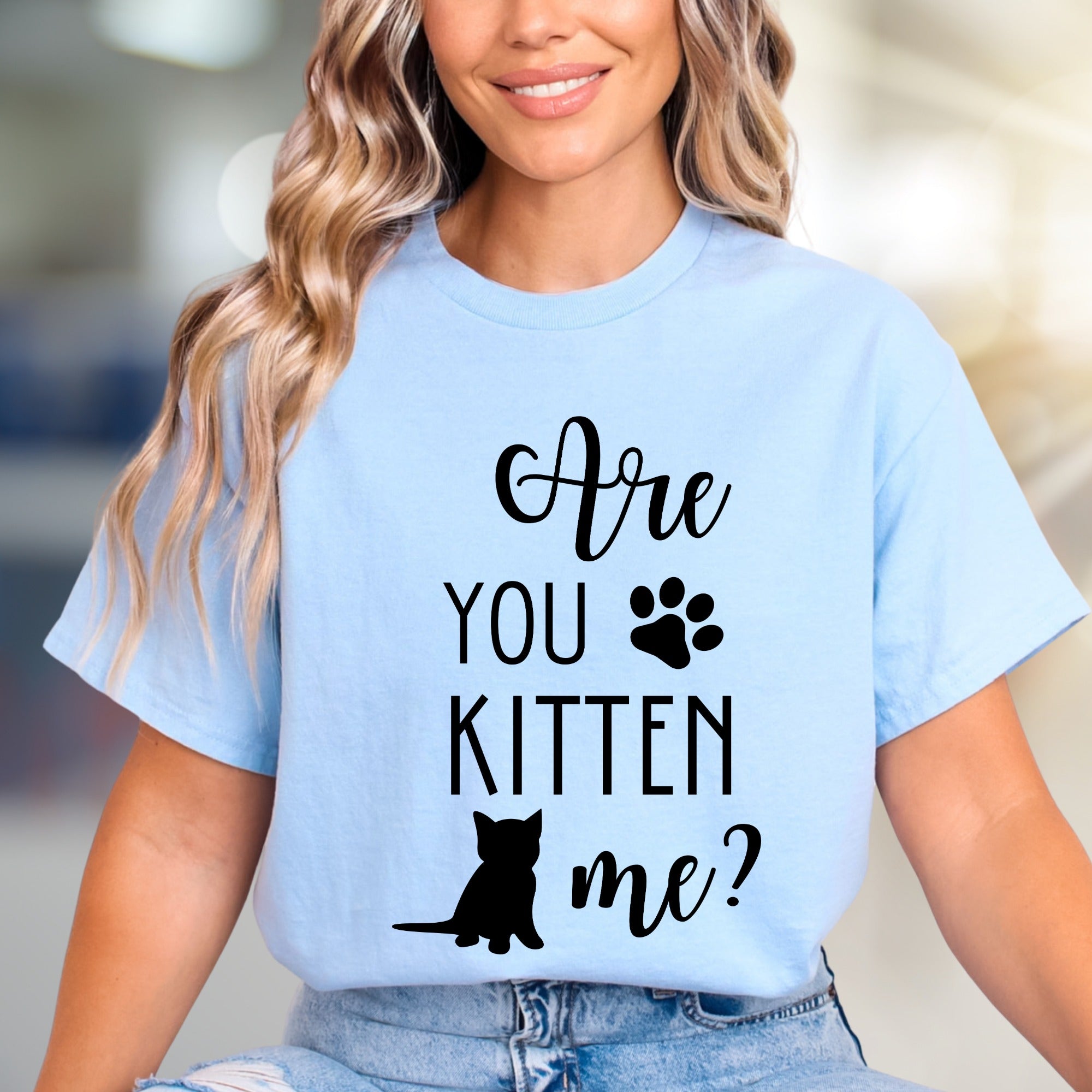 "Are You Kitten Me?" Playful Cat Graphic Tee, a Feline Fan Pick for Pet Lovers