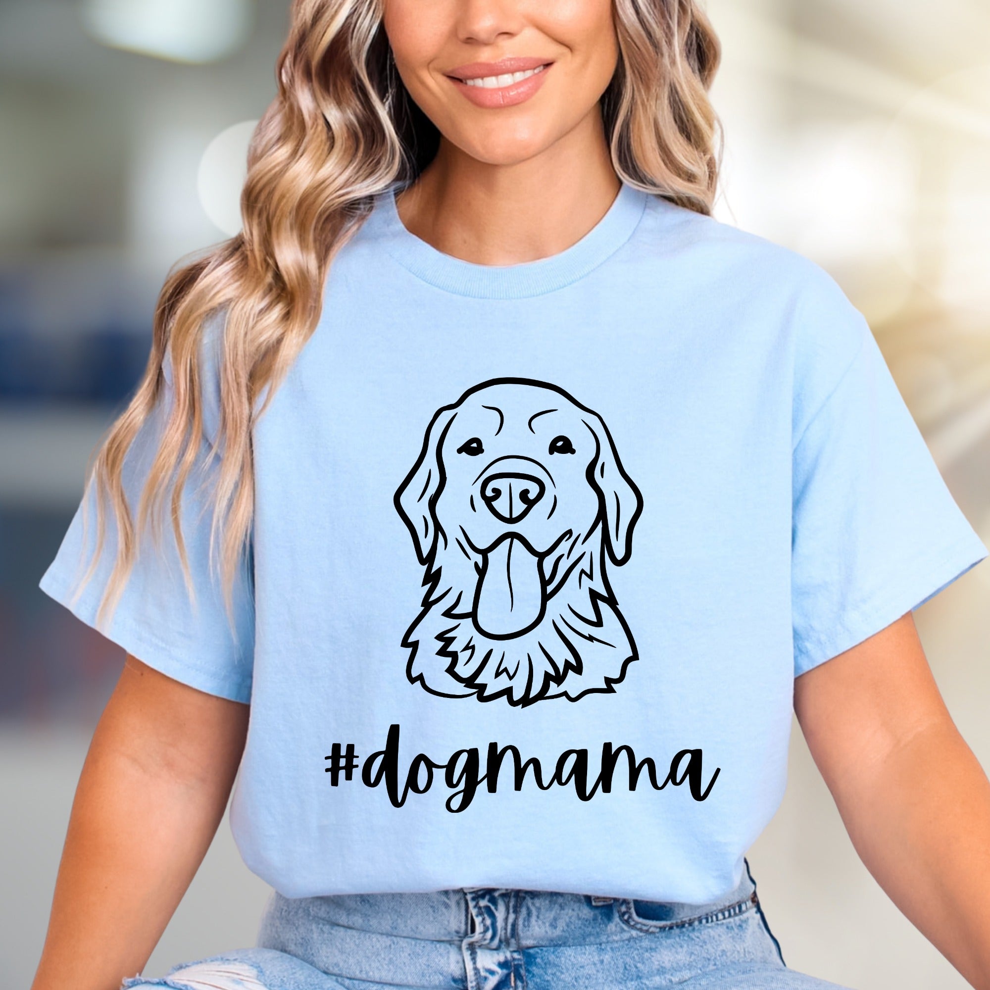 "#dogmama" Golden Retriever Graphic Tee, a Pet Lover's Statement Piece