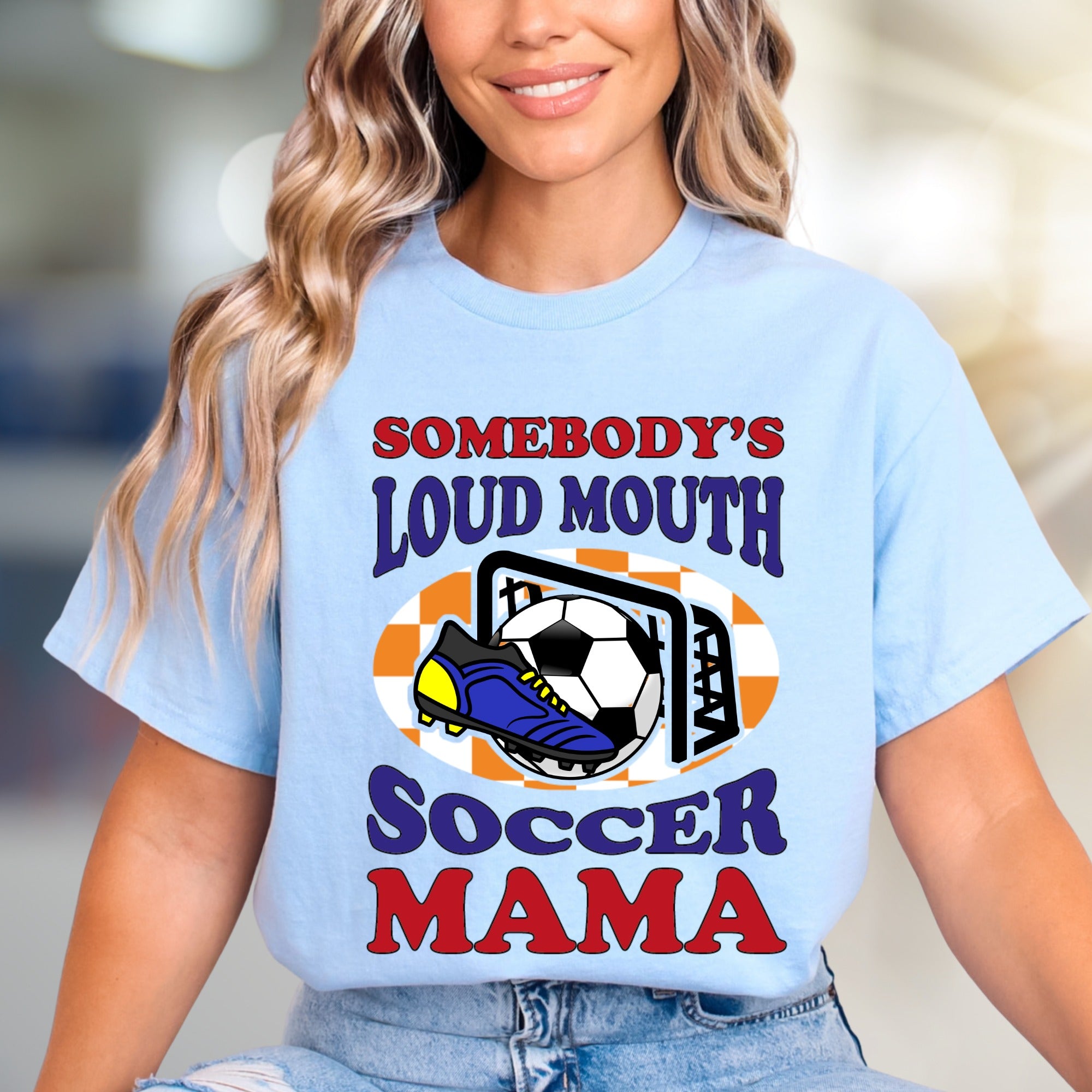 "Somebody's Loud Mouth Soccer Mama" Sports Fan Tee, a Vibrant Pick for Proud Parents
