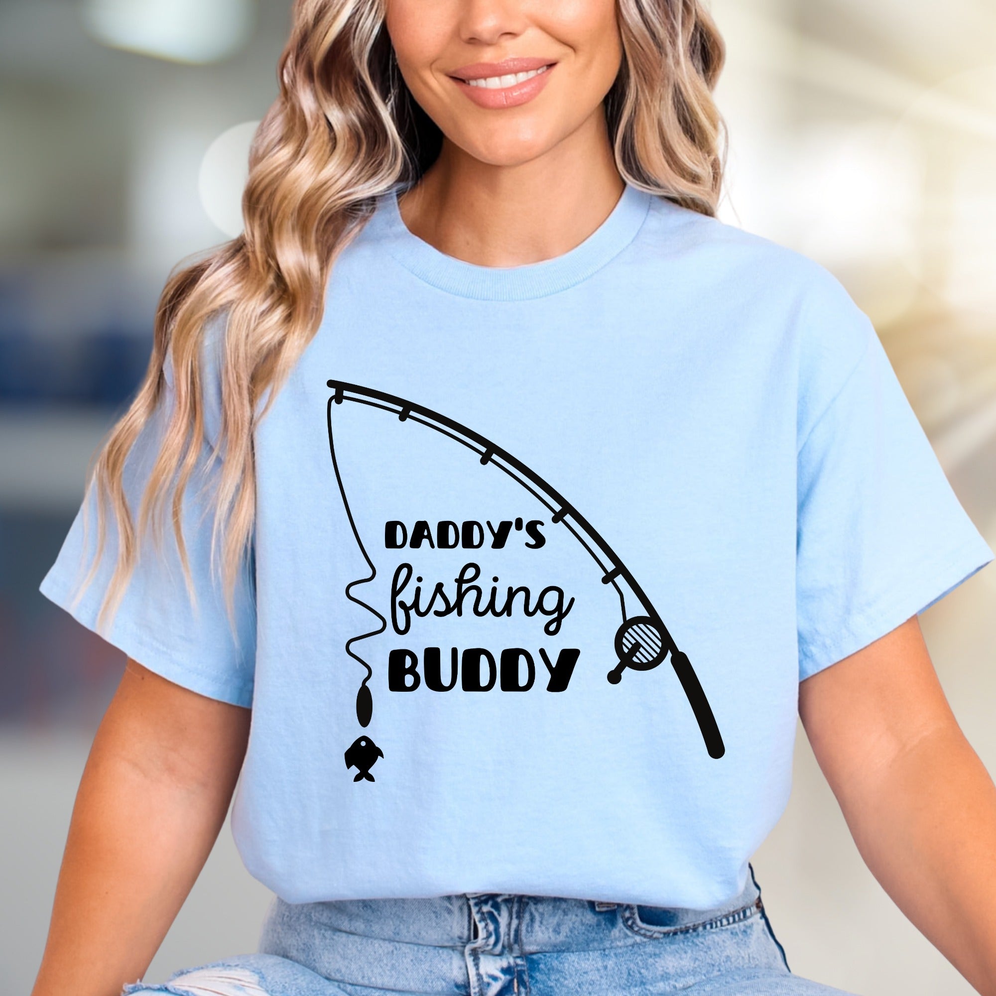 "Daddy's Fishing Buddy" Angler Graphic Tee, a Heartfelt Pick for Fishing Enthusiasts