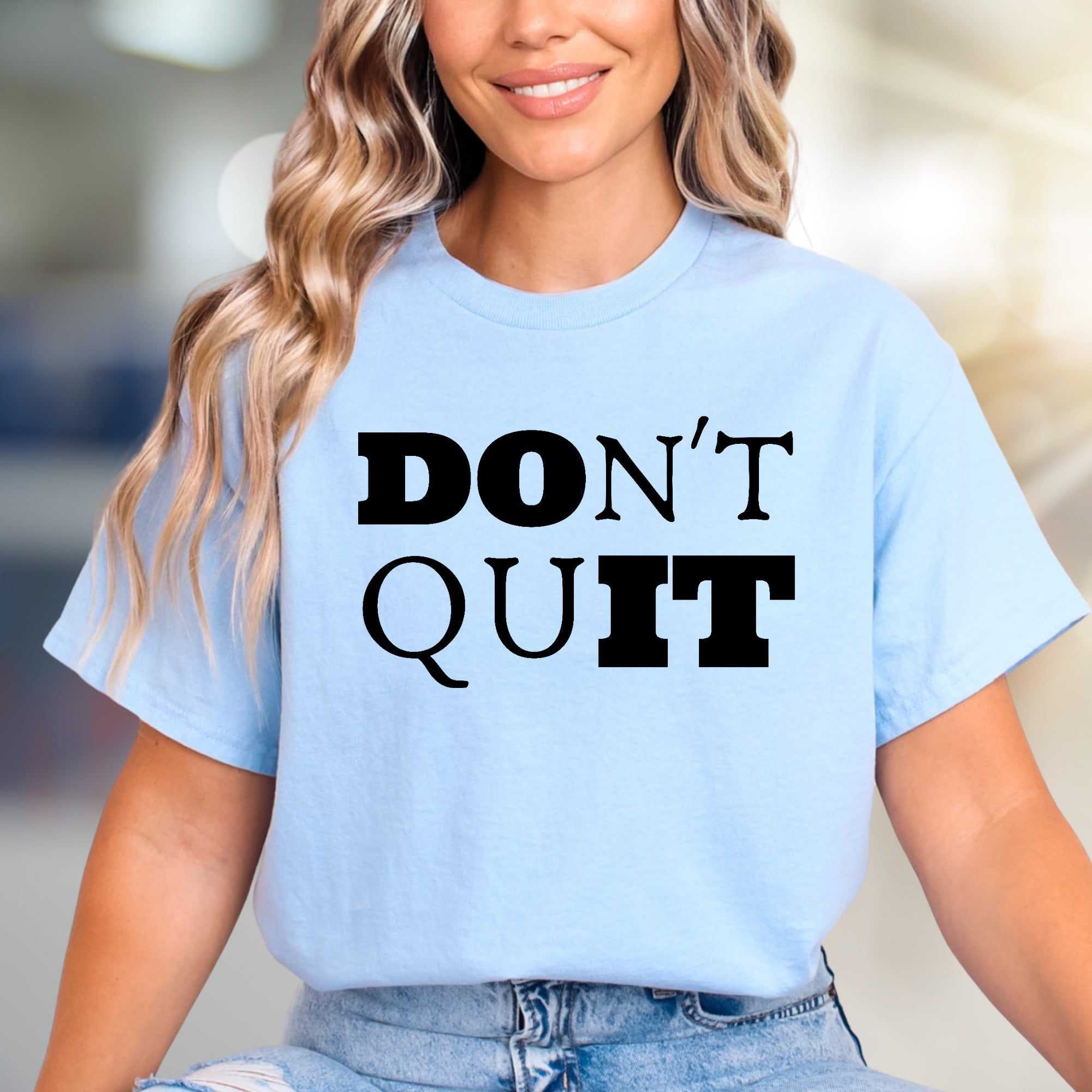 "DON'T QUIT" Motivational Graphic Tee, an Empowering Pick for Achievers