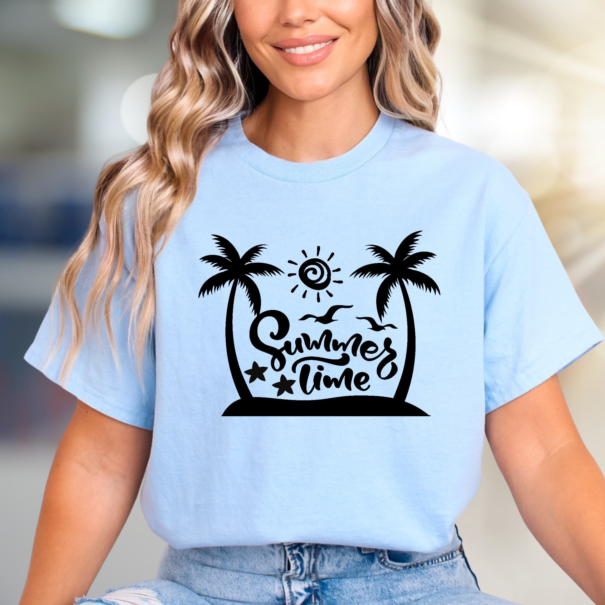"Summer Time" Tropical Beach Graphic Tee, a Vacation Vibe for Everyone