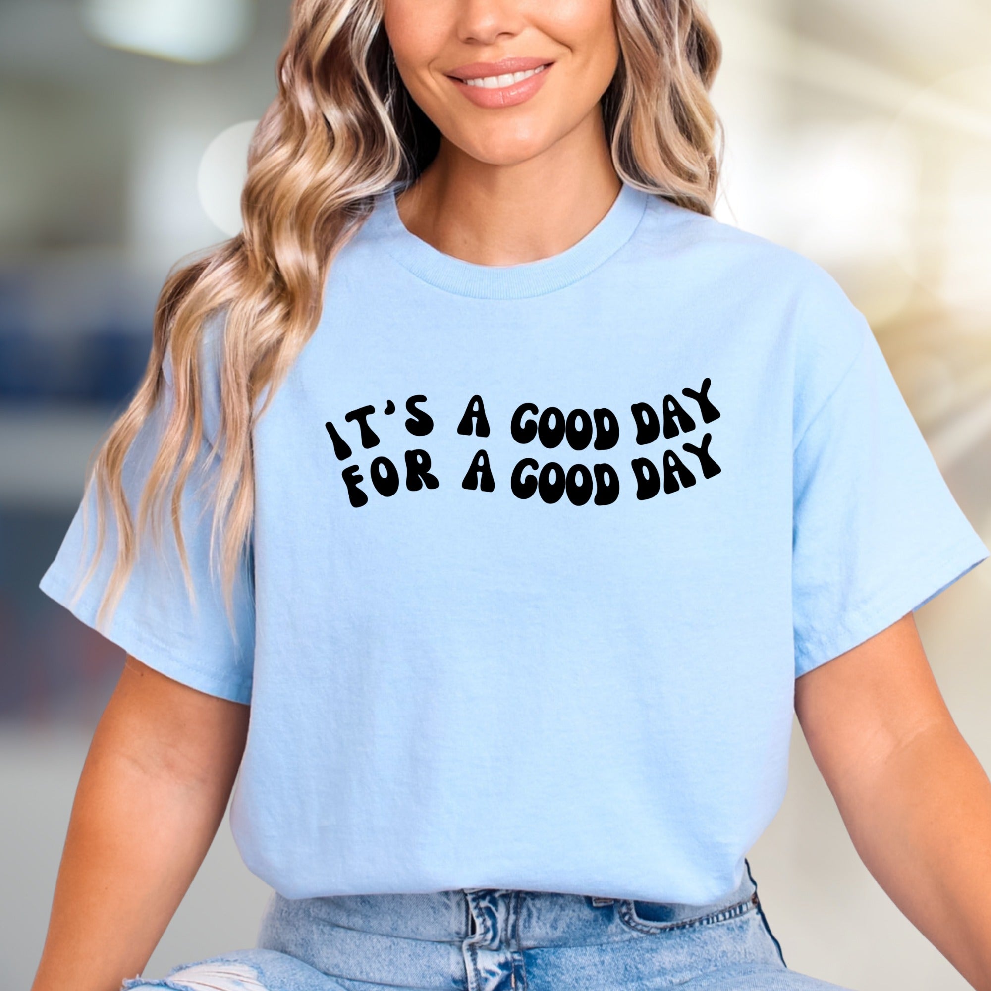 "IT'S A GOOD DAY FOR A GOOD DAY" Groovy Graphic Tee, a Positive Vibe Pick for Everyday