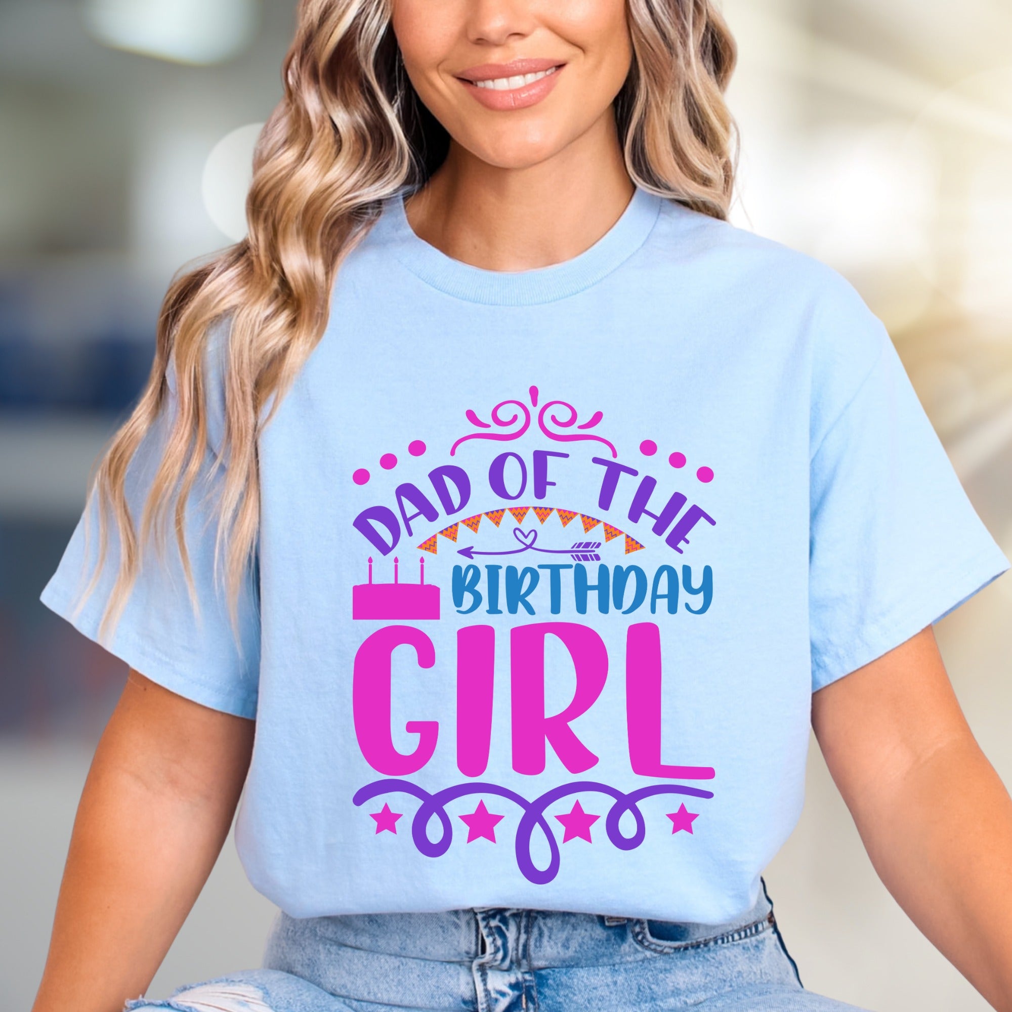 "Dad of the Birthday Girl" Vibrant Celebration Tee, a Family Pick for Dads