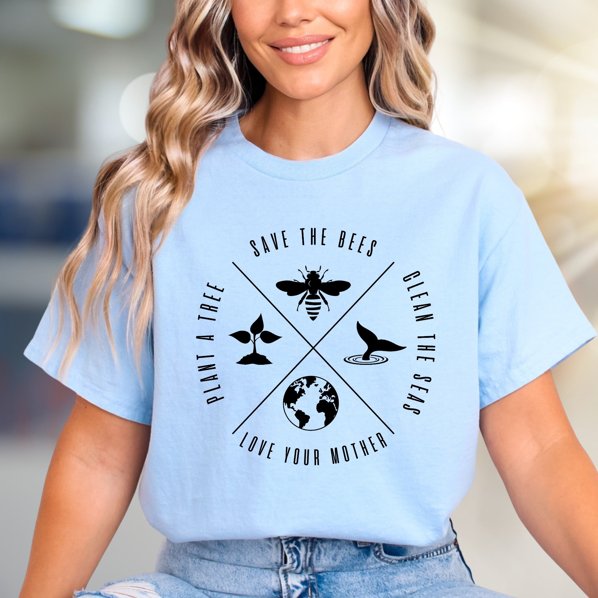 "Save The Bees, Plant A Tree" Earth Day Graphic Tee, a Nature Lover's Pick for Activists