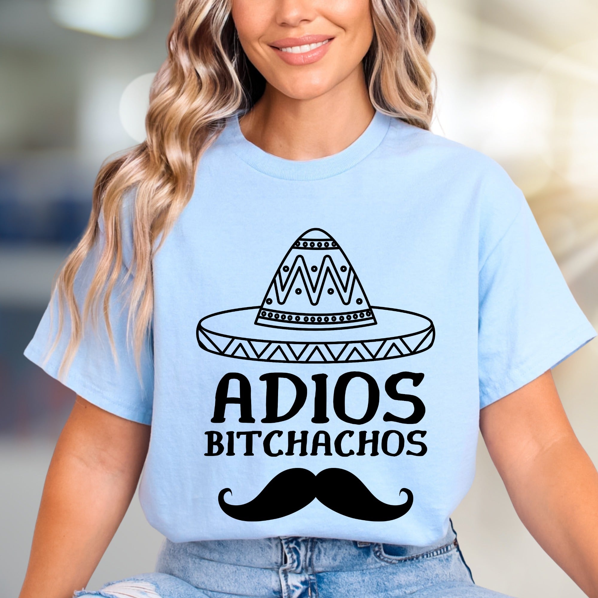 "ADIOS BITCHACHOS" Sombrero Humor Graphic Tee, A Playful Farewell Unisex Tee