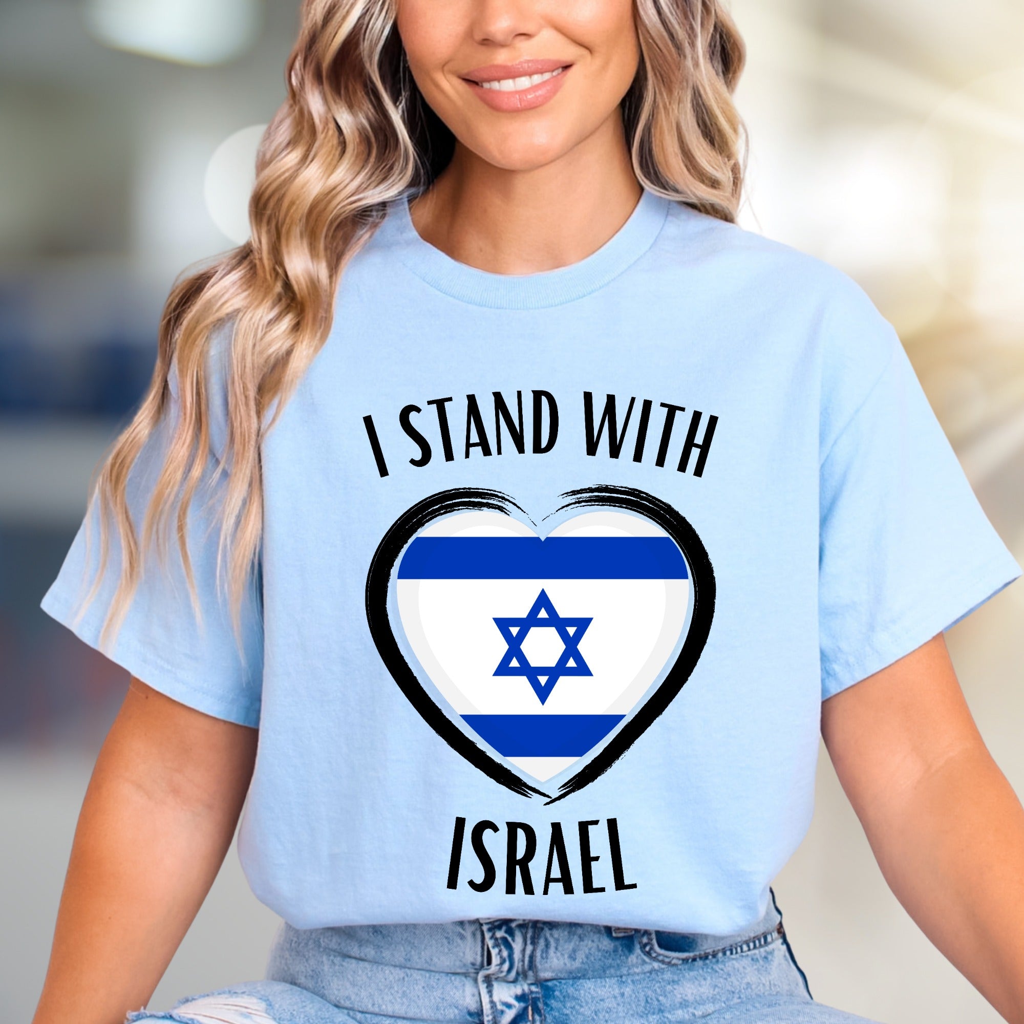 "I Stand With Israel" Patriotic Heart Graphic Tee, A Unity Pick for Supporters