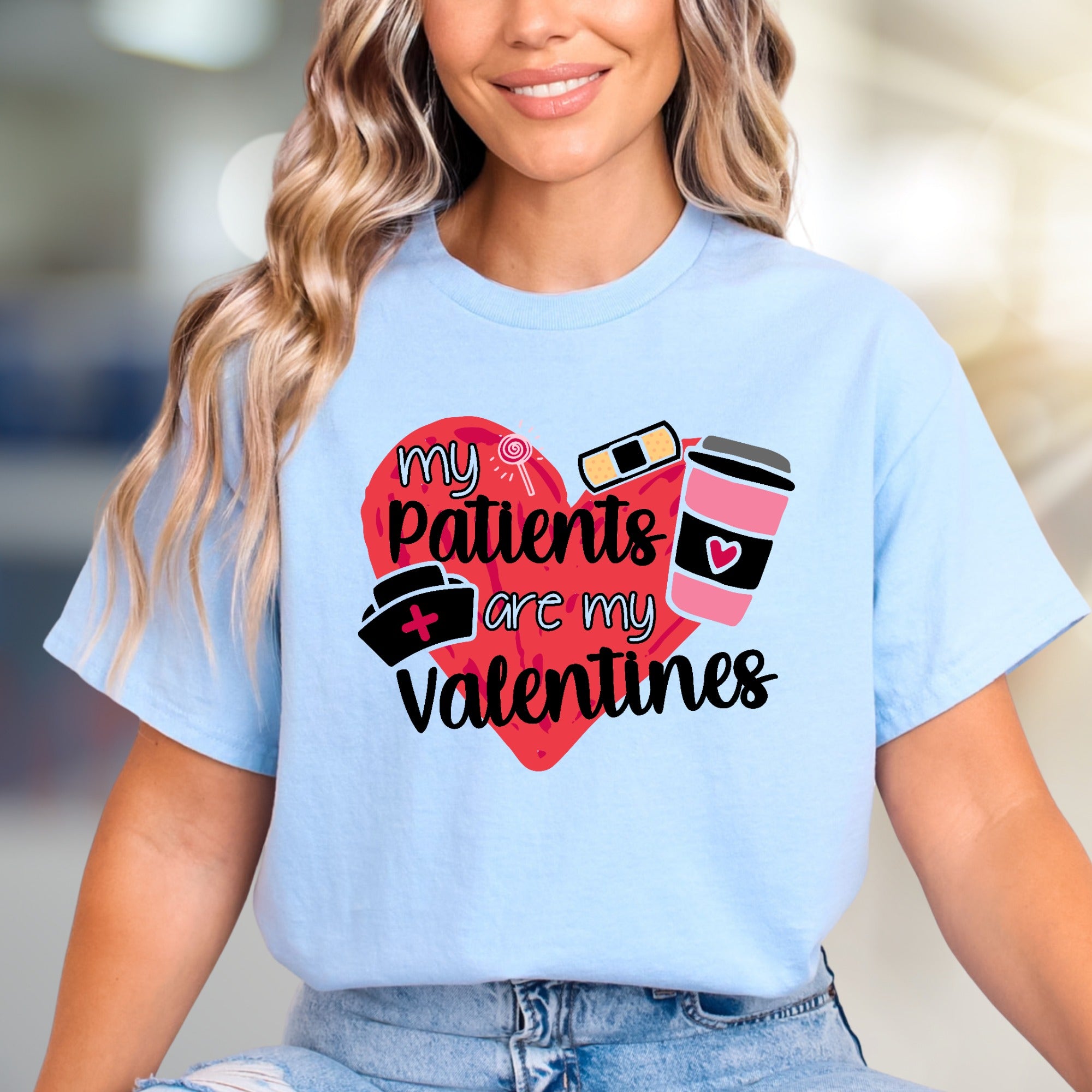 "My Patients Are My Valentines" Nurse Appreciation Graphic Tee, a Healthcare Hero Pick for Caregivers