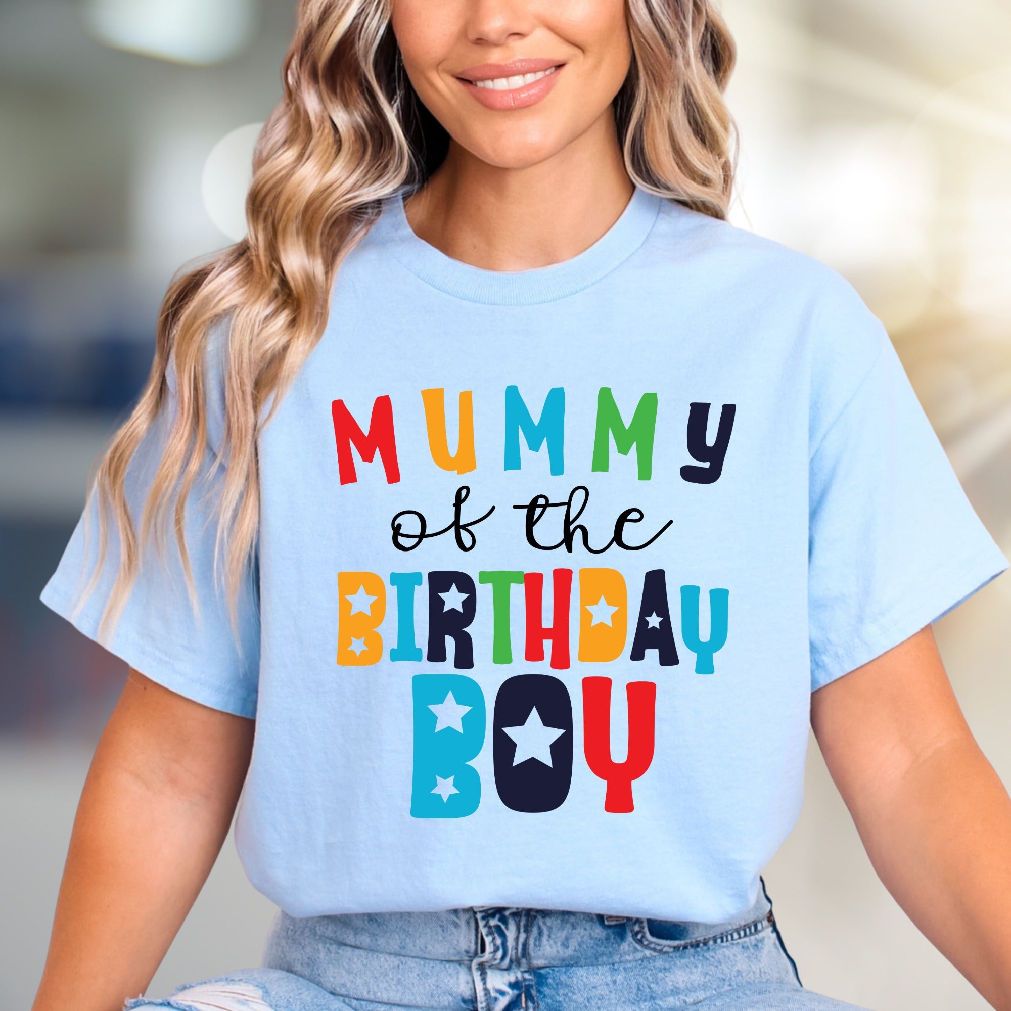 "MUMMY of the BIRTHDAY BOY" Celebration Graphic Tee, a Mom Life Pick for Proud Mothers