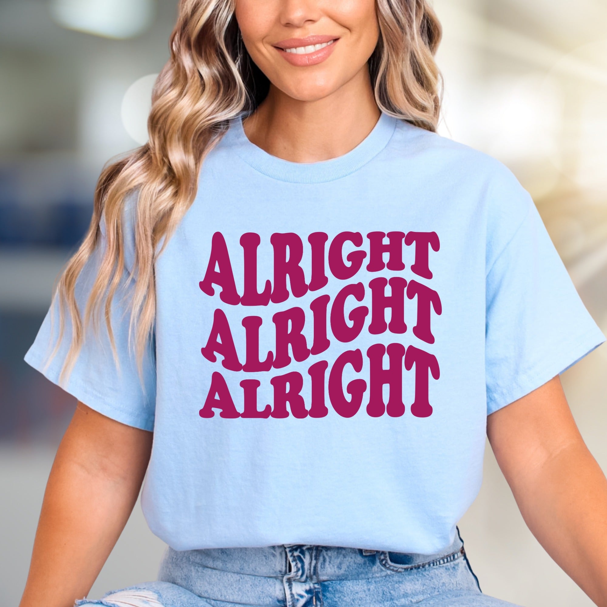 "Alright Alright Alright" Retro Graphic Tee, a 70s Vibe Pick for Laid-Back Souls