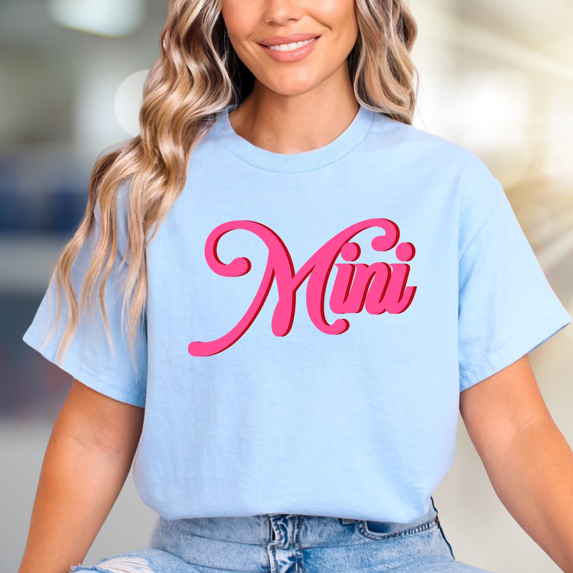 "Mini" Retro Script Graphic Tee, a Sweet Style Pick for Trendy Individuals