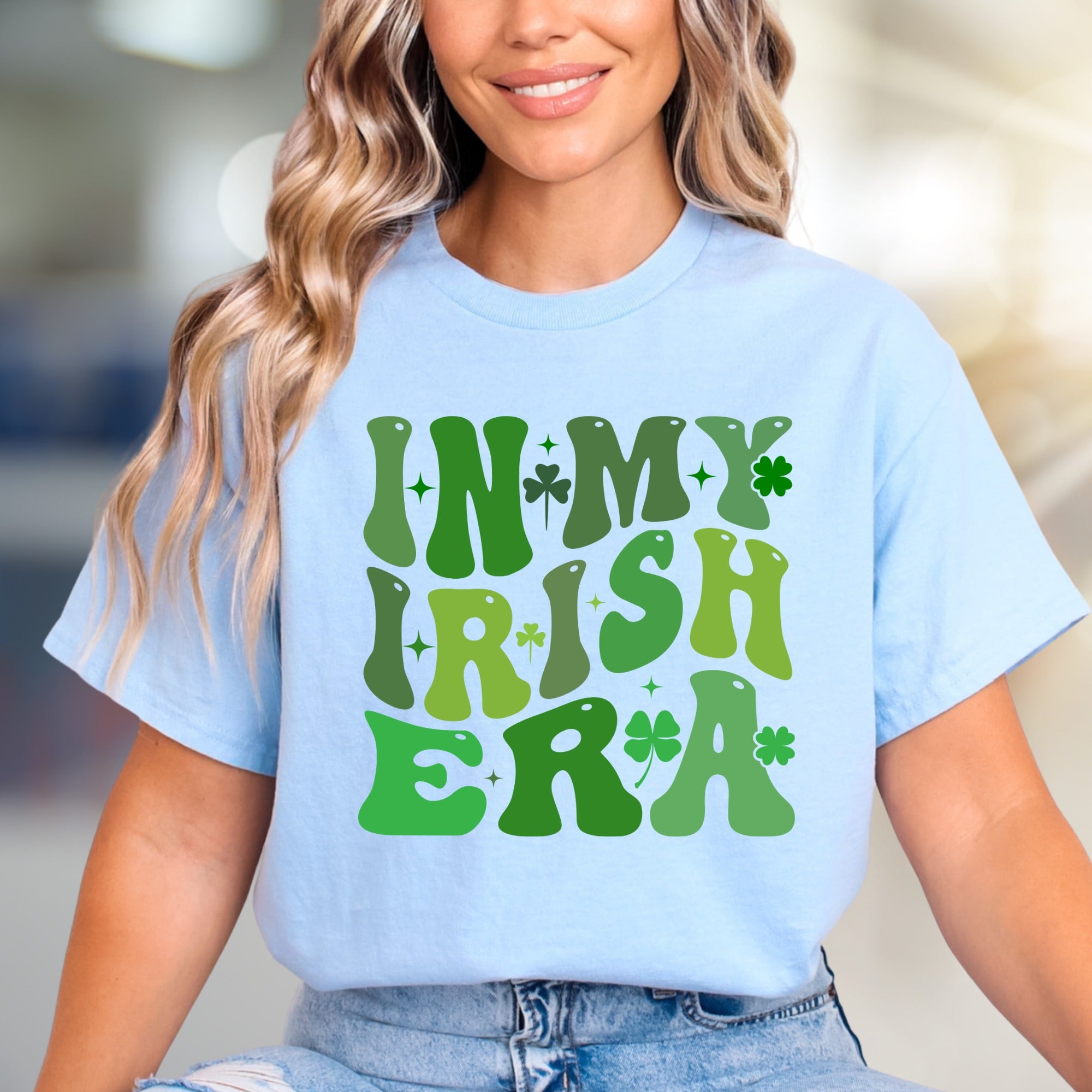 "IN MY IRISH ERA" Groovy St. Patrick's Day Graphic Tee, a Retro Vibe for Celebrators