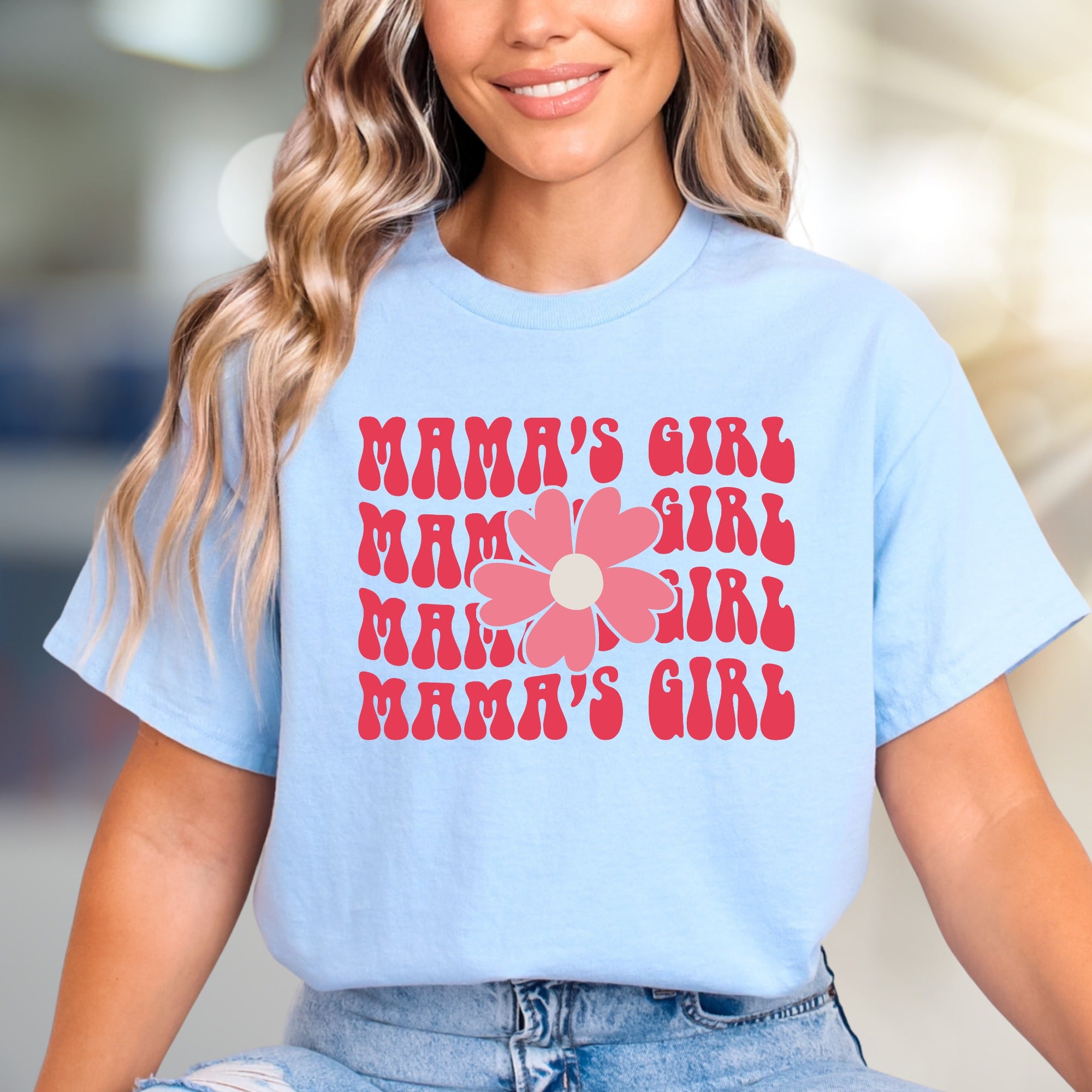 "Mama's Girl" Retro Flower Graphic Tee, a Sweet Statement for Daughters