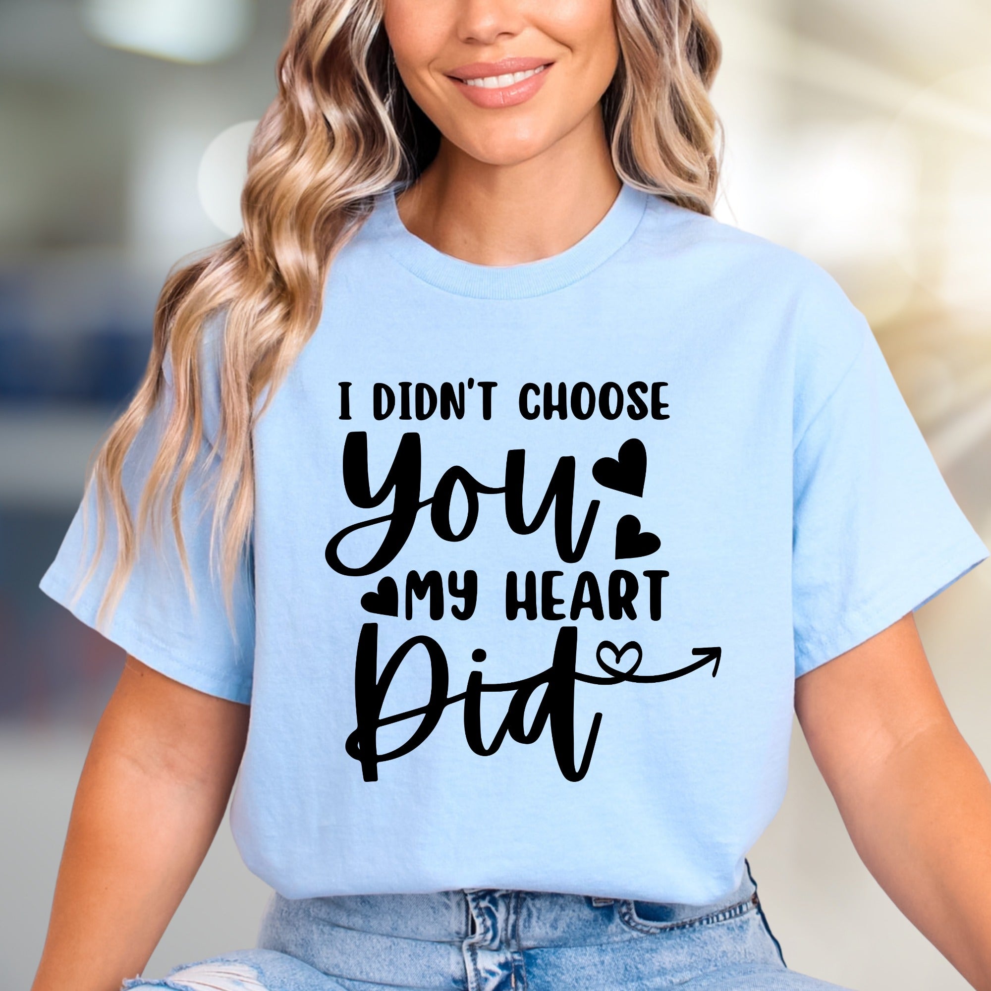 "I Didn't Choose You My Heart Did" Romantic Love Graphic Tee, a Sweetheart Pick for Couples