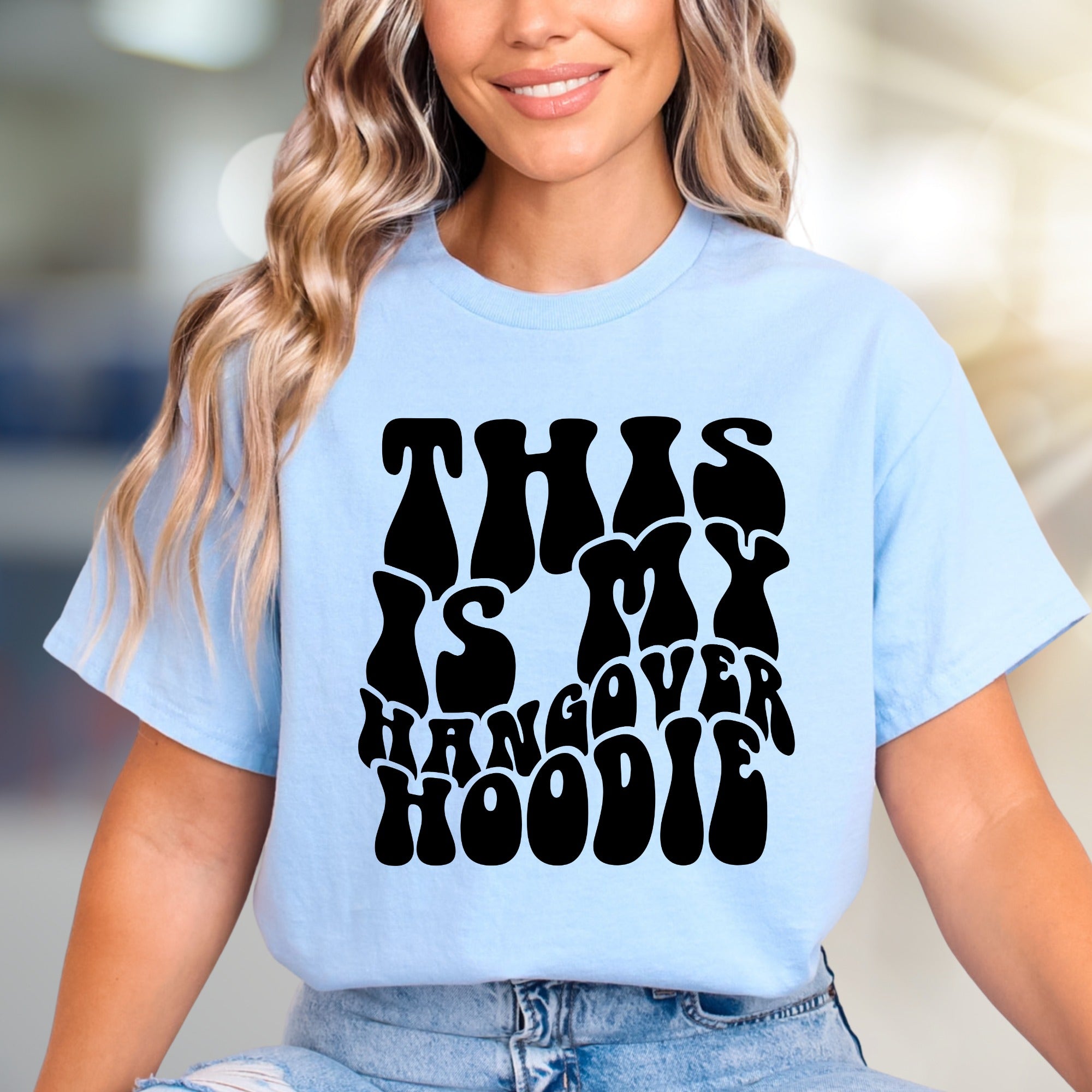 "THIS IS MY HANGOVER HOODIE" Retro Graphic Tee, a Wavy Vibe for Relaxed Souls