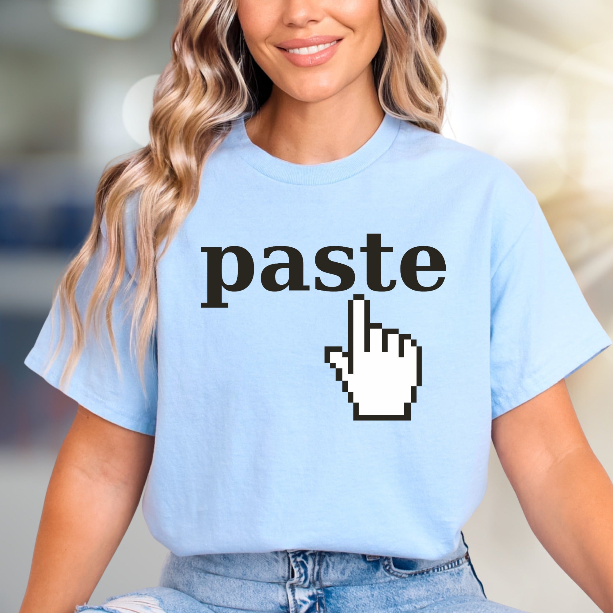 "Paste" Pixel Click Graphic Tee, a Retro Tech Pick for Innovators
