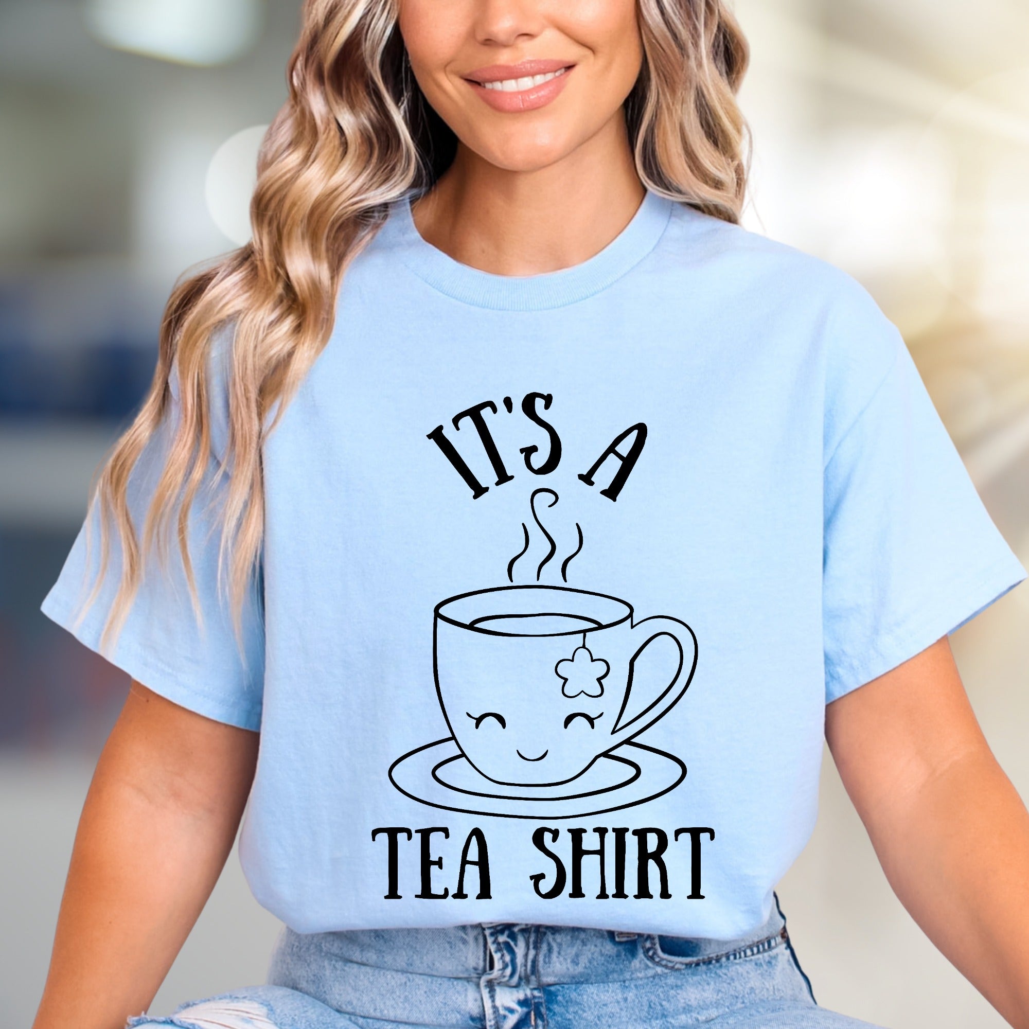 "It's a Tea Shirt" Whimsical Tea Cup Graphic Tee, a Cozy Pick for Tea Lovers