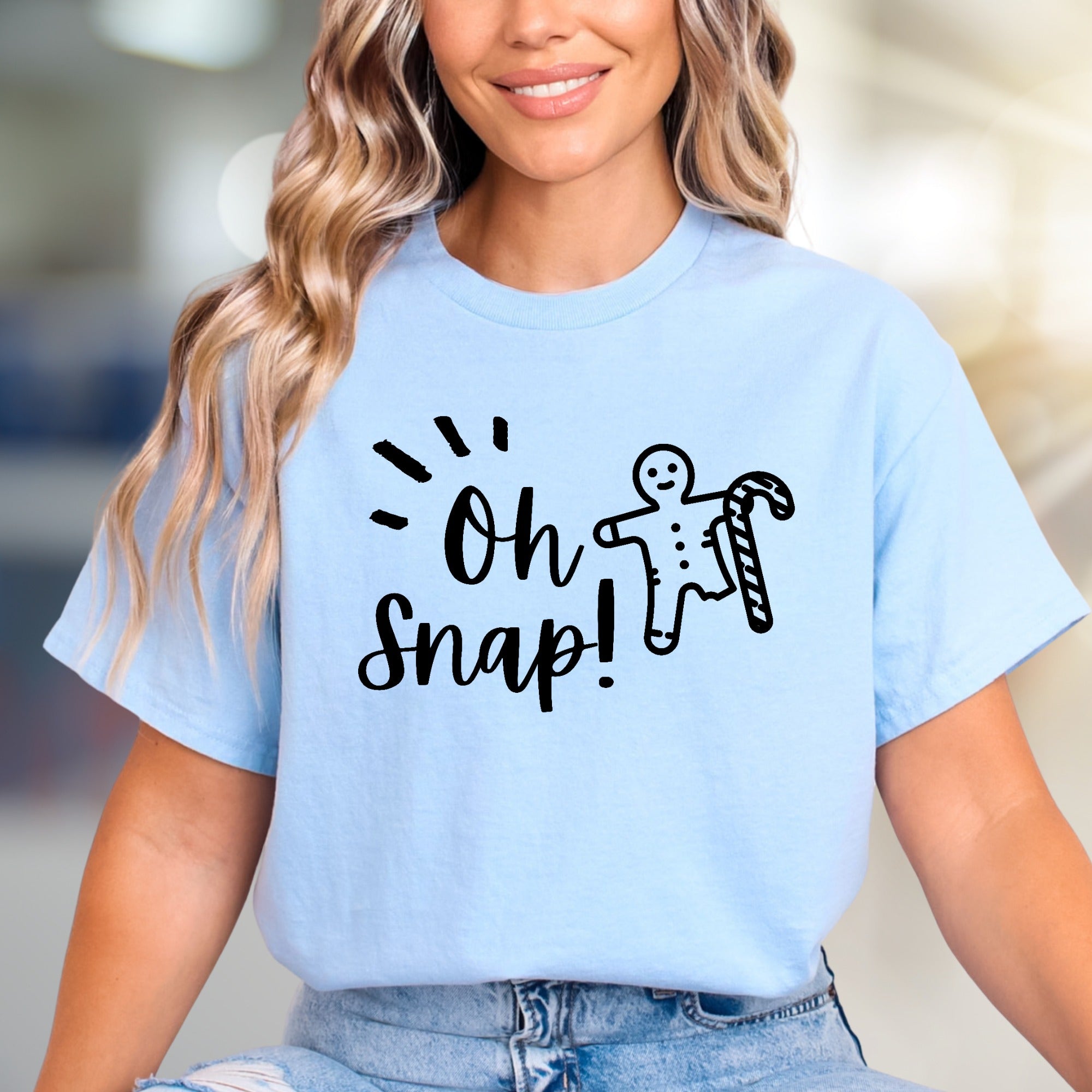 "Oh Snap!" Gingerbread Man T-shirt, a Festive Holiday Graphic Tee for Everyone