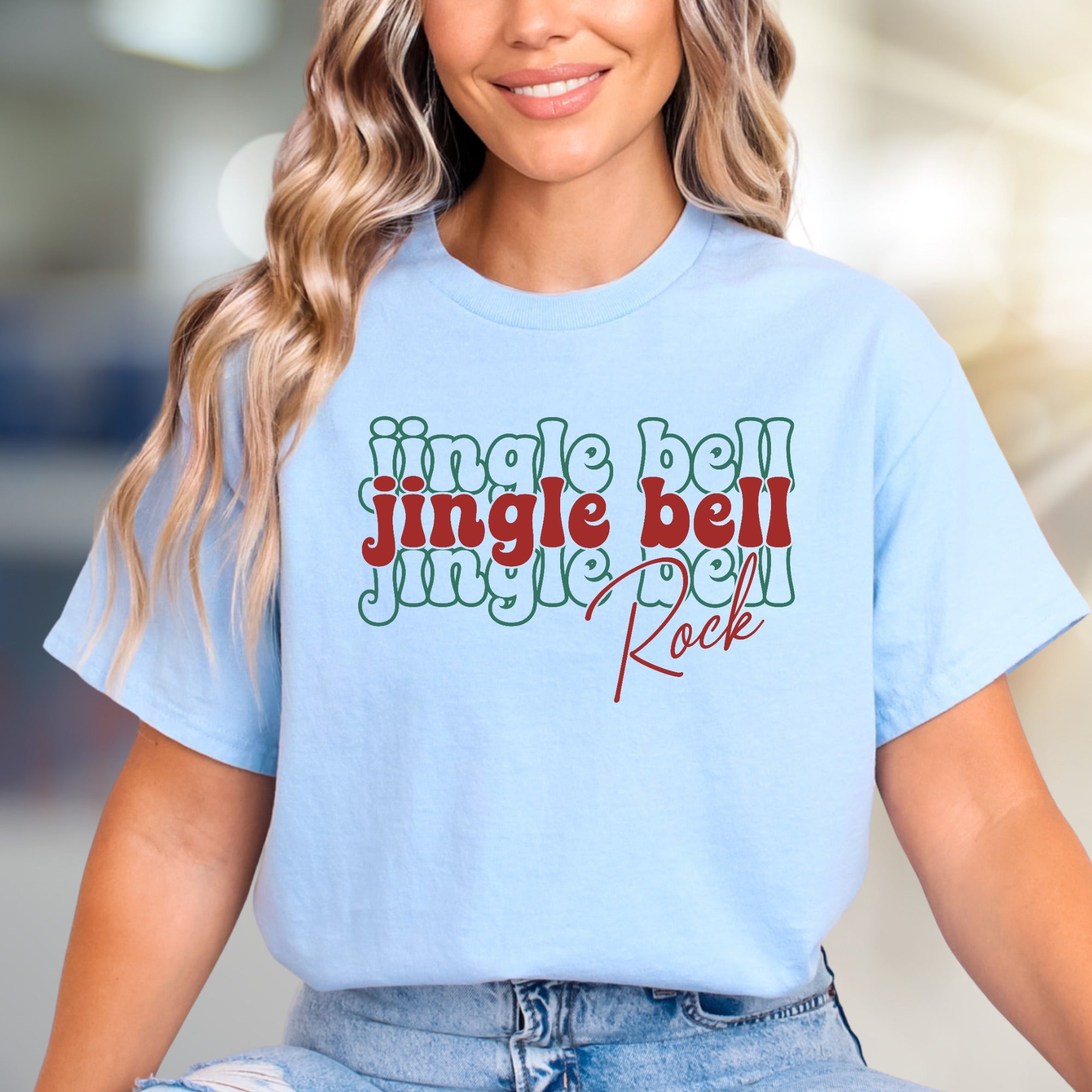 "Jingle Bell Rock" Retro Christmas Graphic Tee, a Festive Holiday Pick for Music Lovers