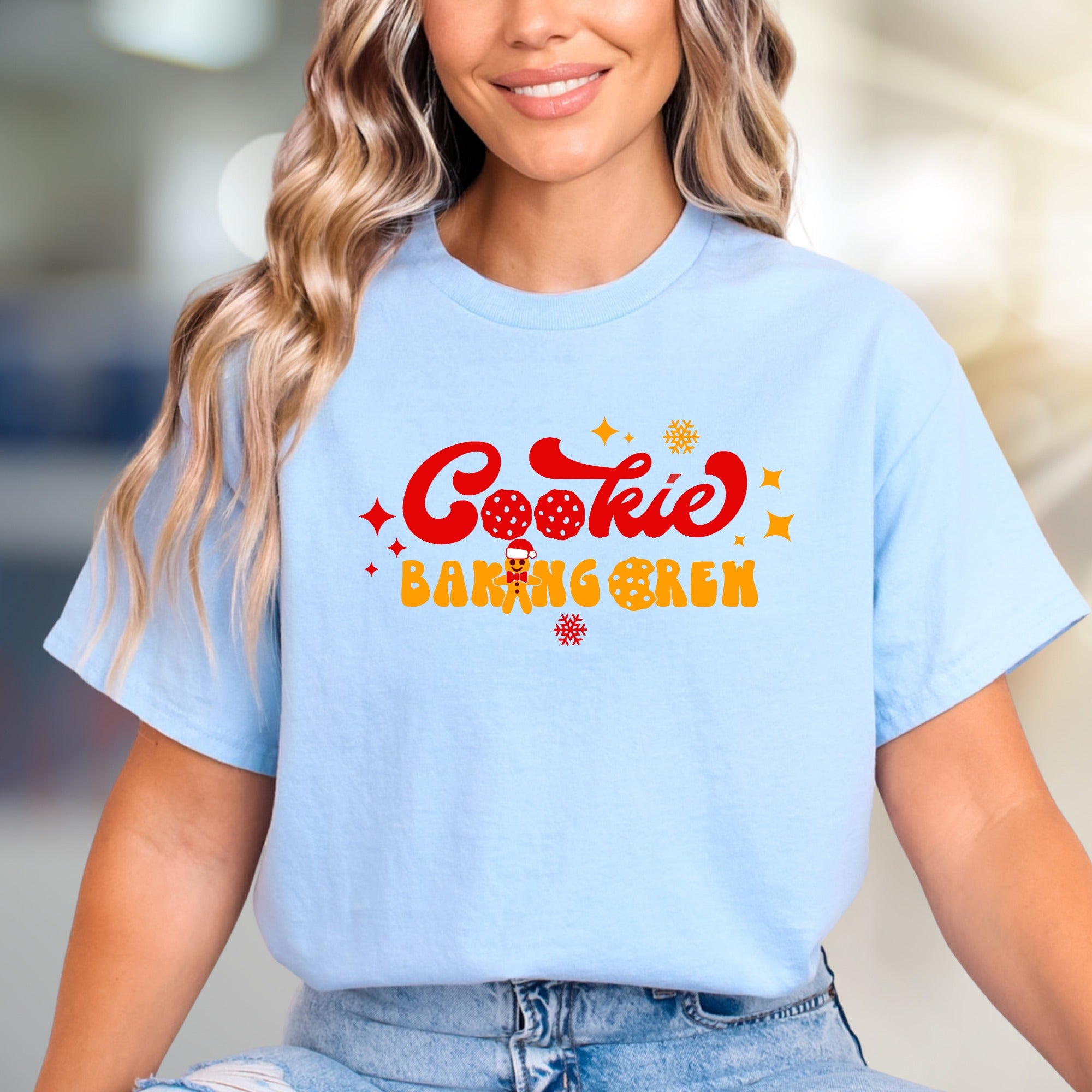 "Cookie Baking Crew" Festive Graphic Tee, a Holiday Kitchen Pick for Enthusiasts