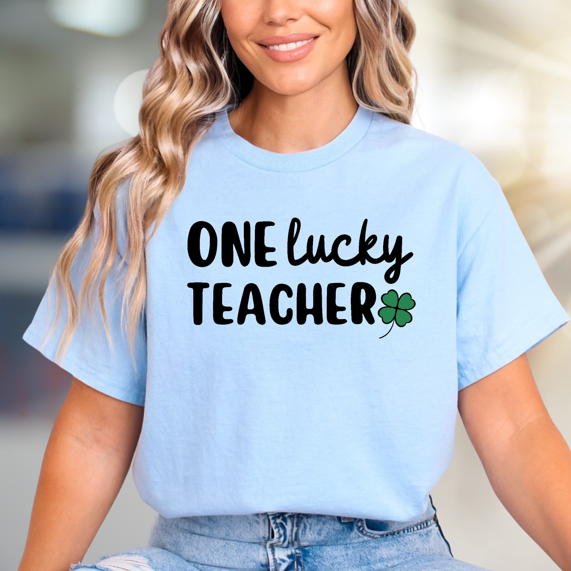 "ONE lucky TEACHER" St. Patrick's Day Graphic Tee, a Festive Pick for Educators