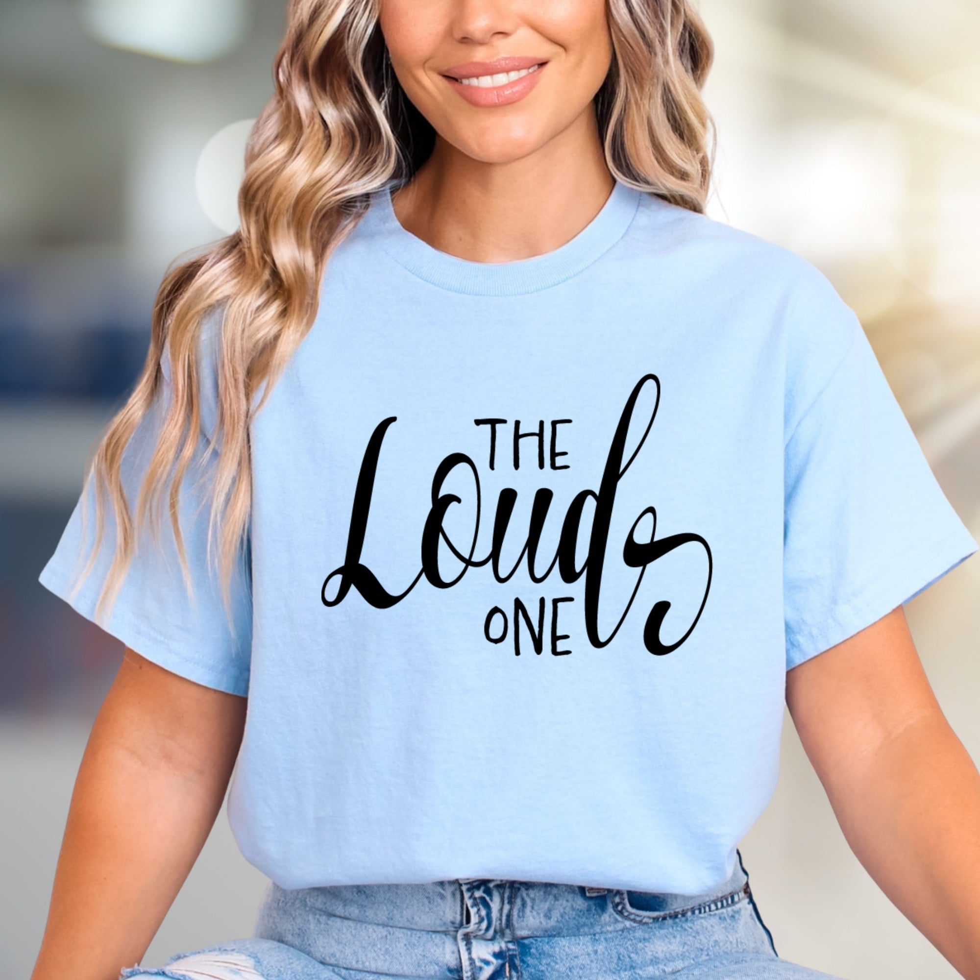 "THE LOUD ONE" Script Graphic Tee, a Bold Statement for Expressive Personalities