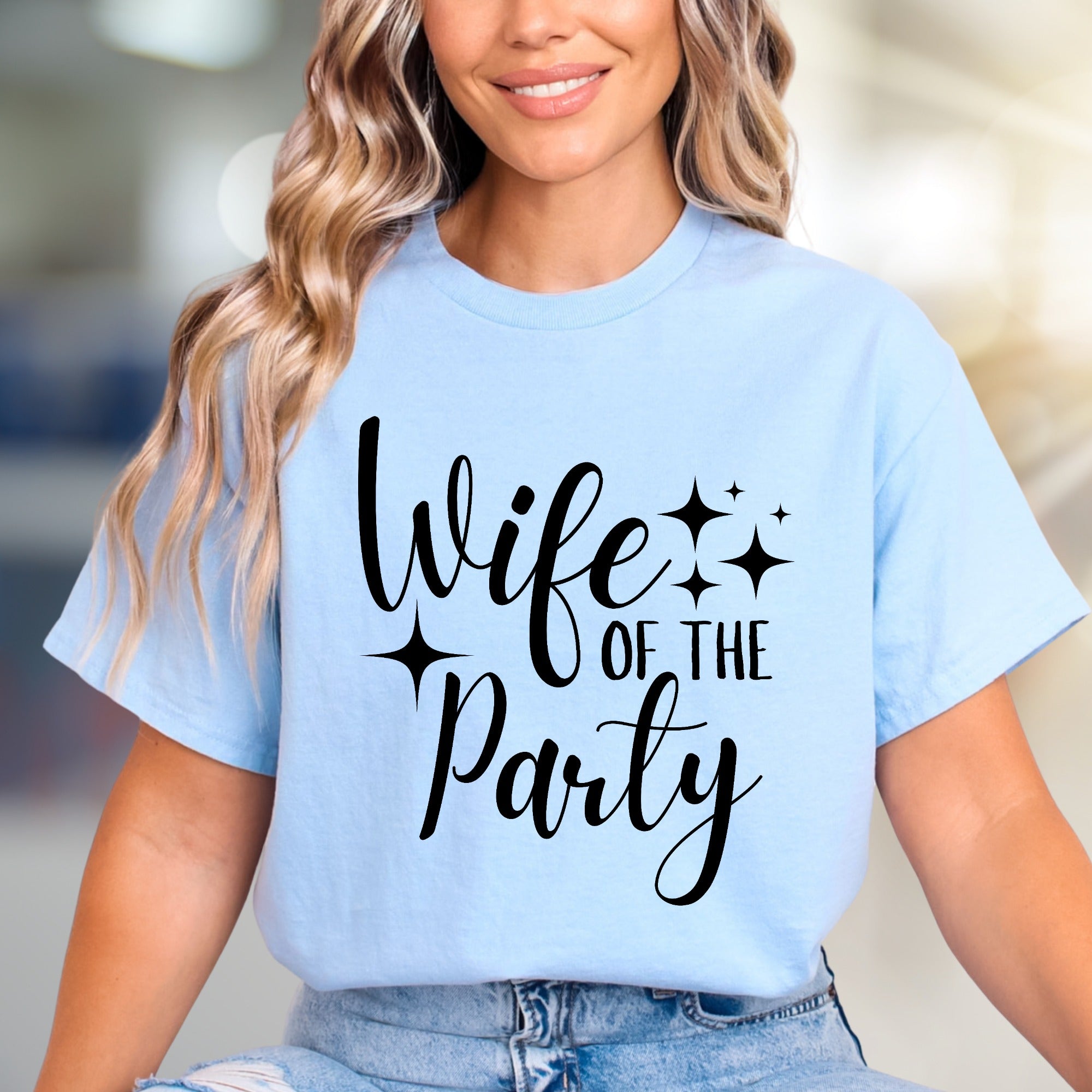 "Wife of the Party" Bachelorette Bash Graphic Tee, a Celebration Pick for Her