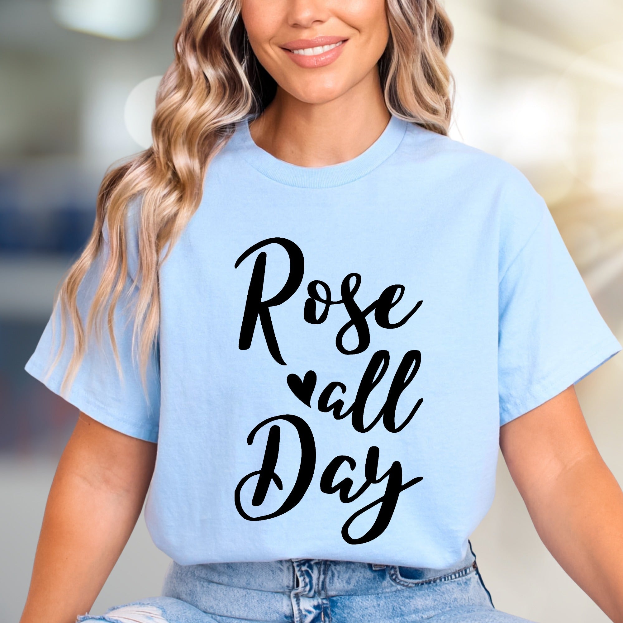 "Rose All Day" Wine Lover Graphic Tee, a Chic Lifestyle Pick for Enthusiasts
