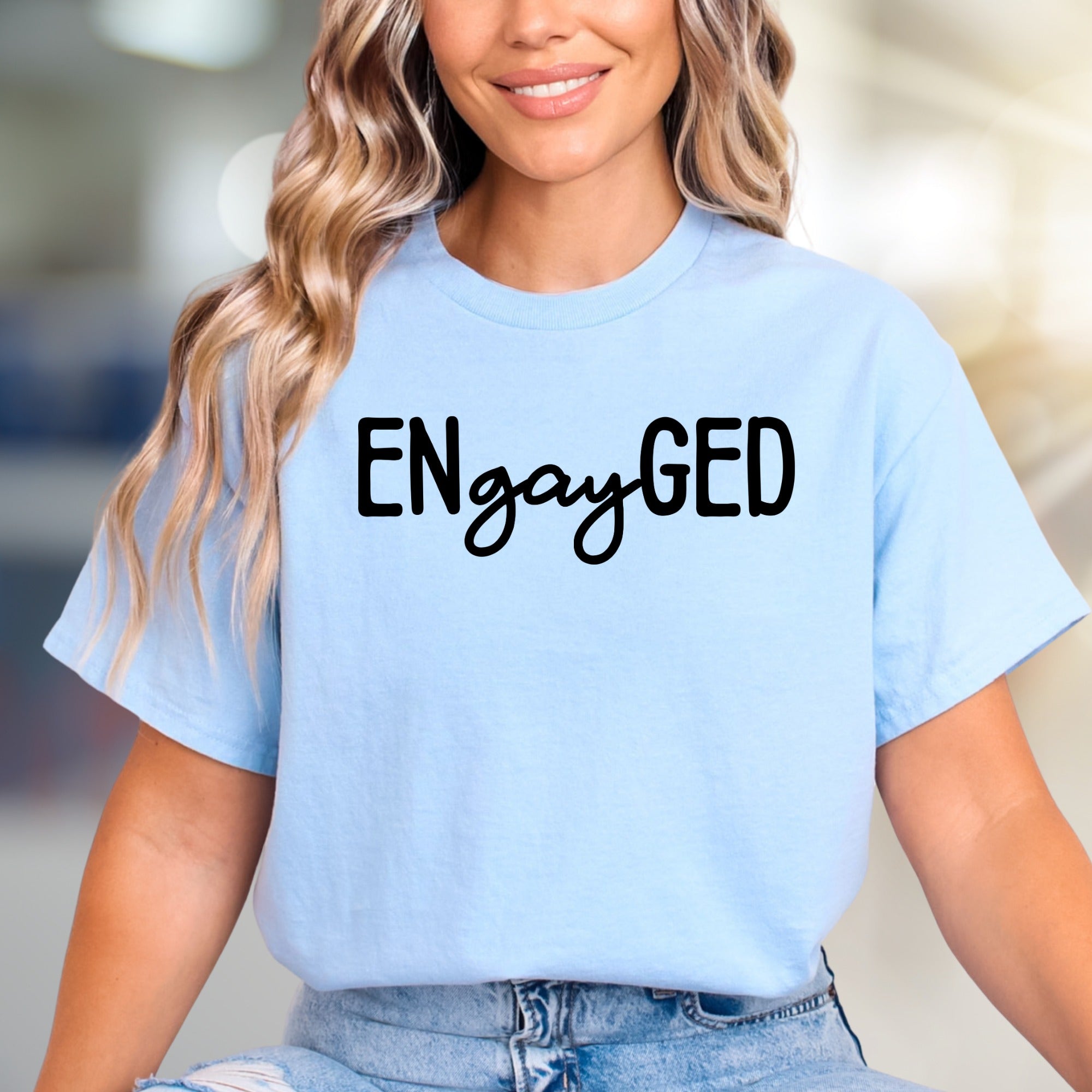 "ENgayGED" Engagement Celebration Graphic Tee, a Pride Pick for Couples