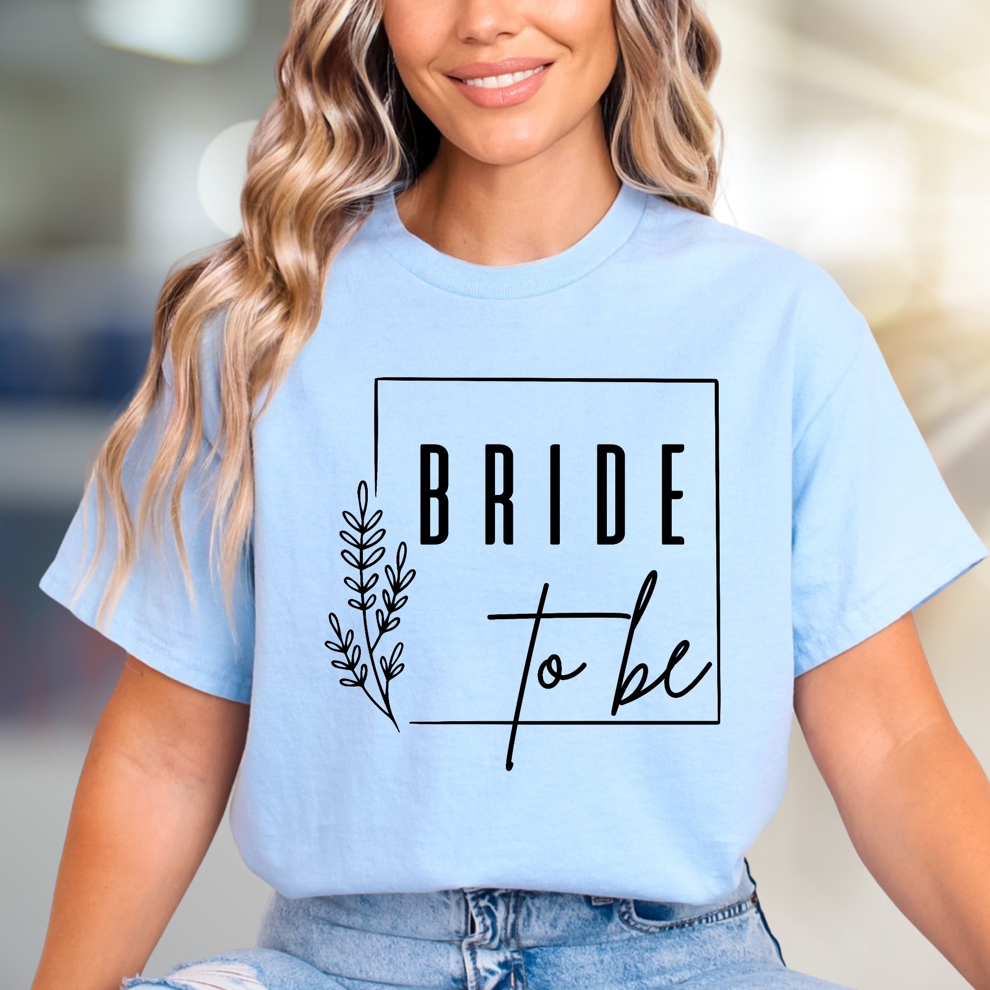 "BRIDE to be" Floral Frame Graphic Tee, a Bridal Party Pick for Engaged Women