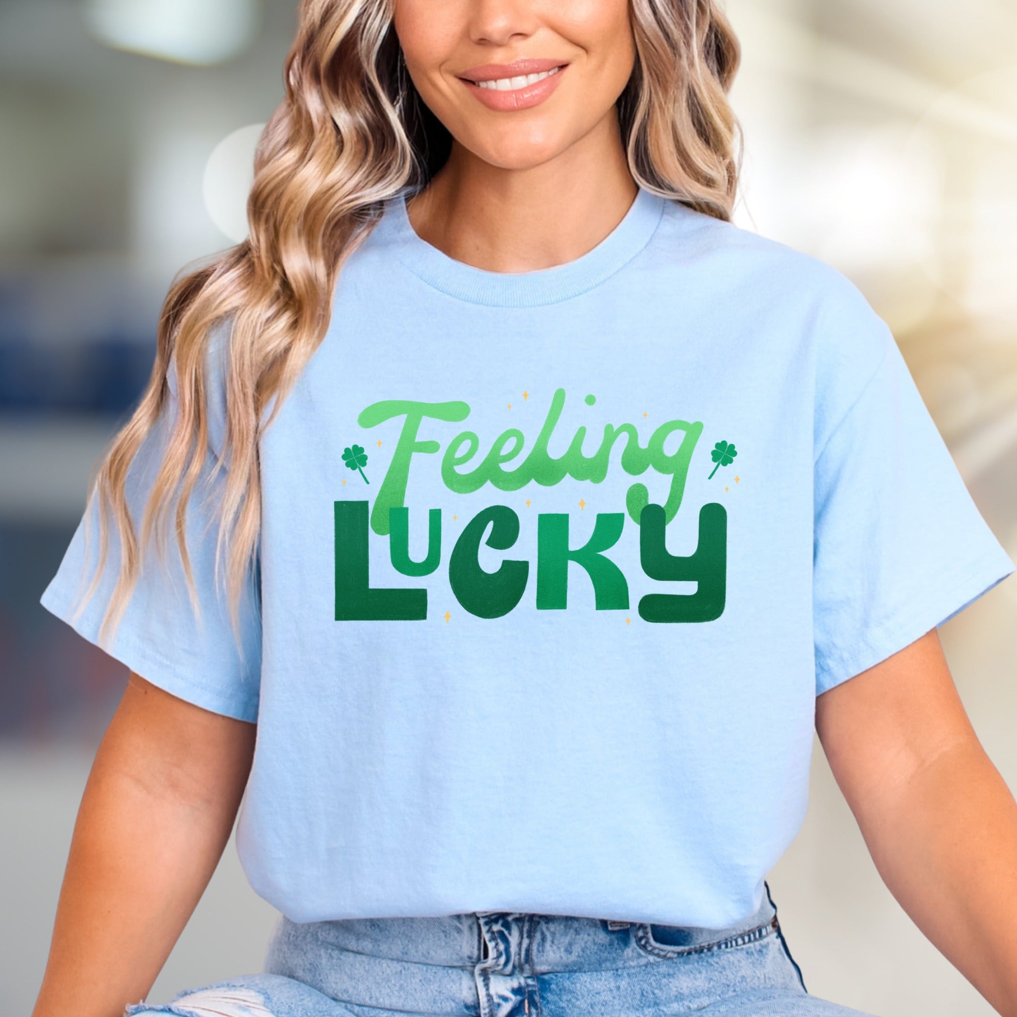 "Feeling Lucky" Whimsical Graphic Tee, a St. Patrick's Day Pick for Everyone