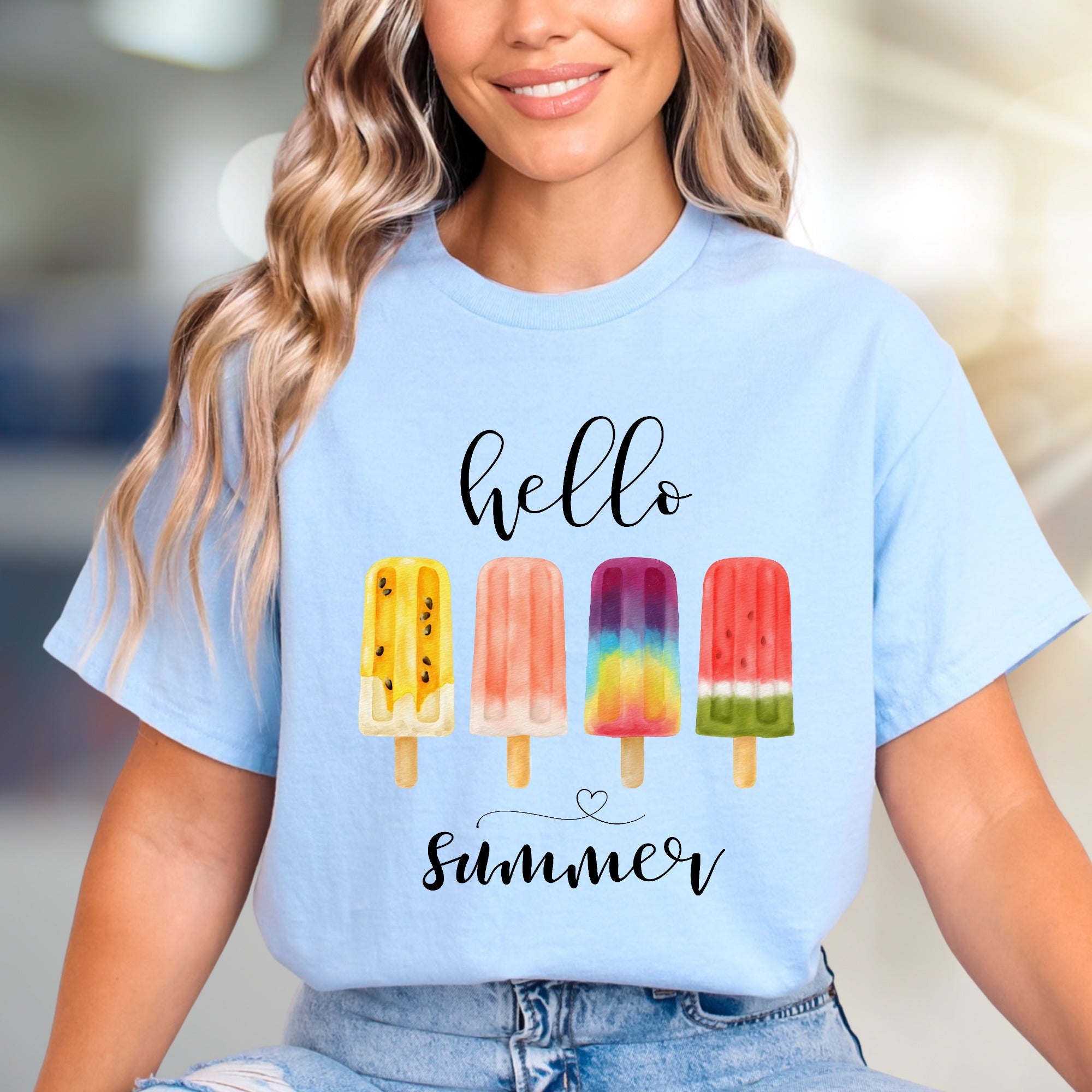 "hello summer" Popsicle Graphic Tee, a Summer Refreshment Pick for All