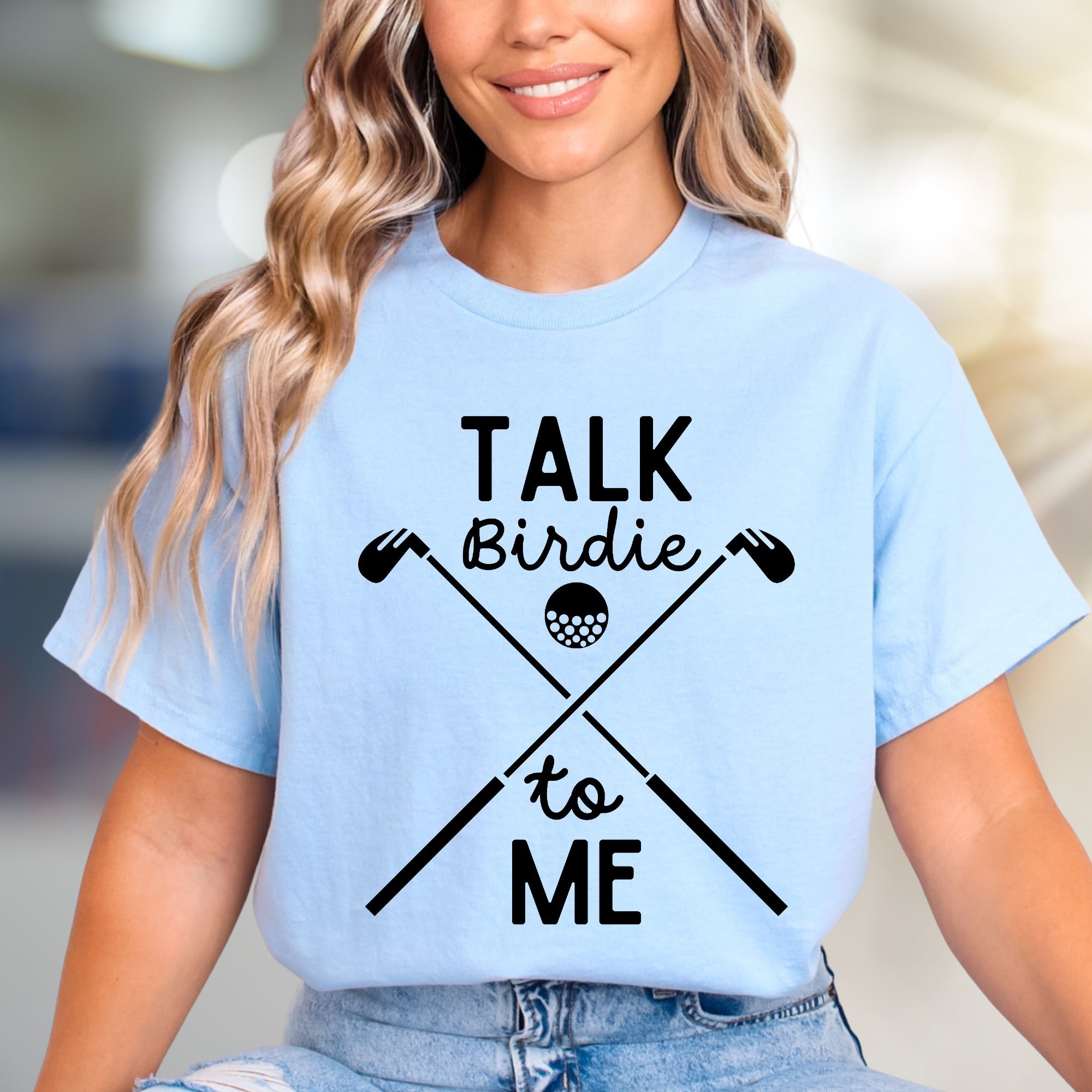 "Talk Birdie to Me" Golf Graphic Tee, a Witty Sports Pick for Enthusiasts