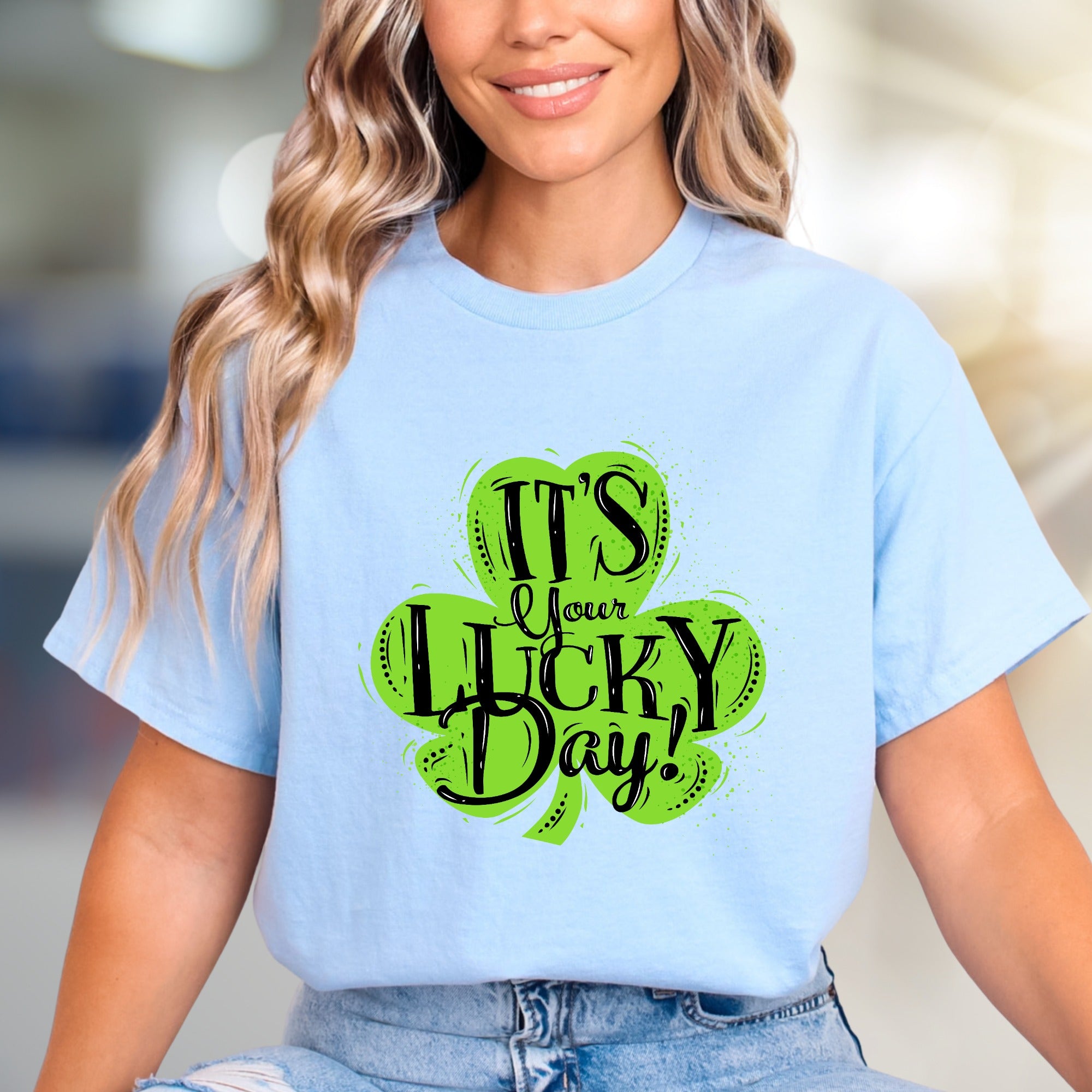 "IT'S Your LUCKY Day!" Shamrock Graphic Tee, a Festive St. Patrick's Pick for Everyone