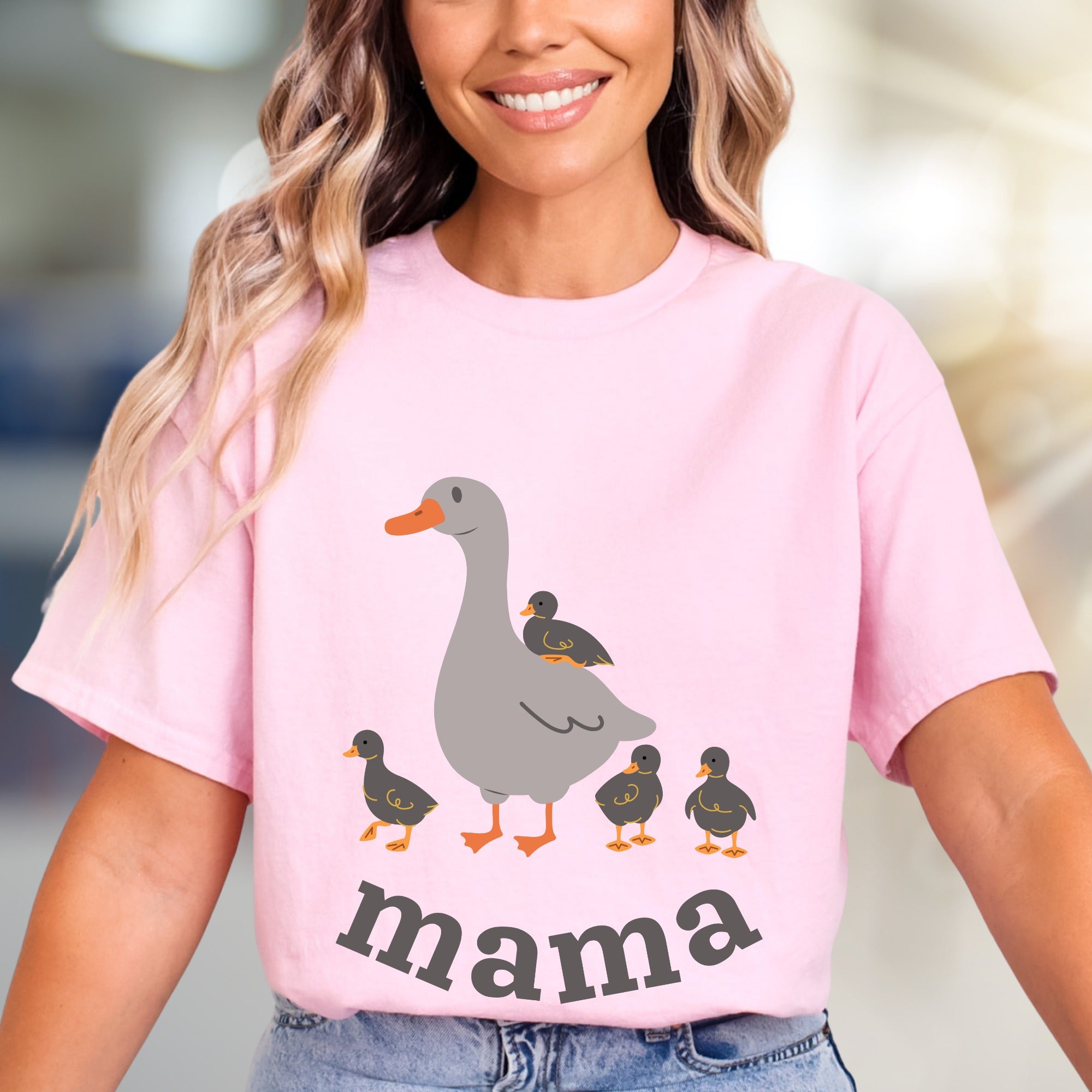 "Mama" Duck Family Graphic Tee, a Heartwarming Pick for Moms & Duck Lovers