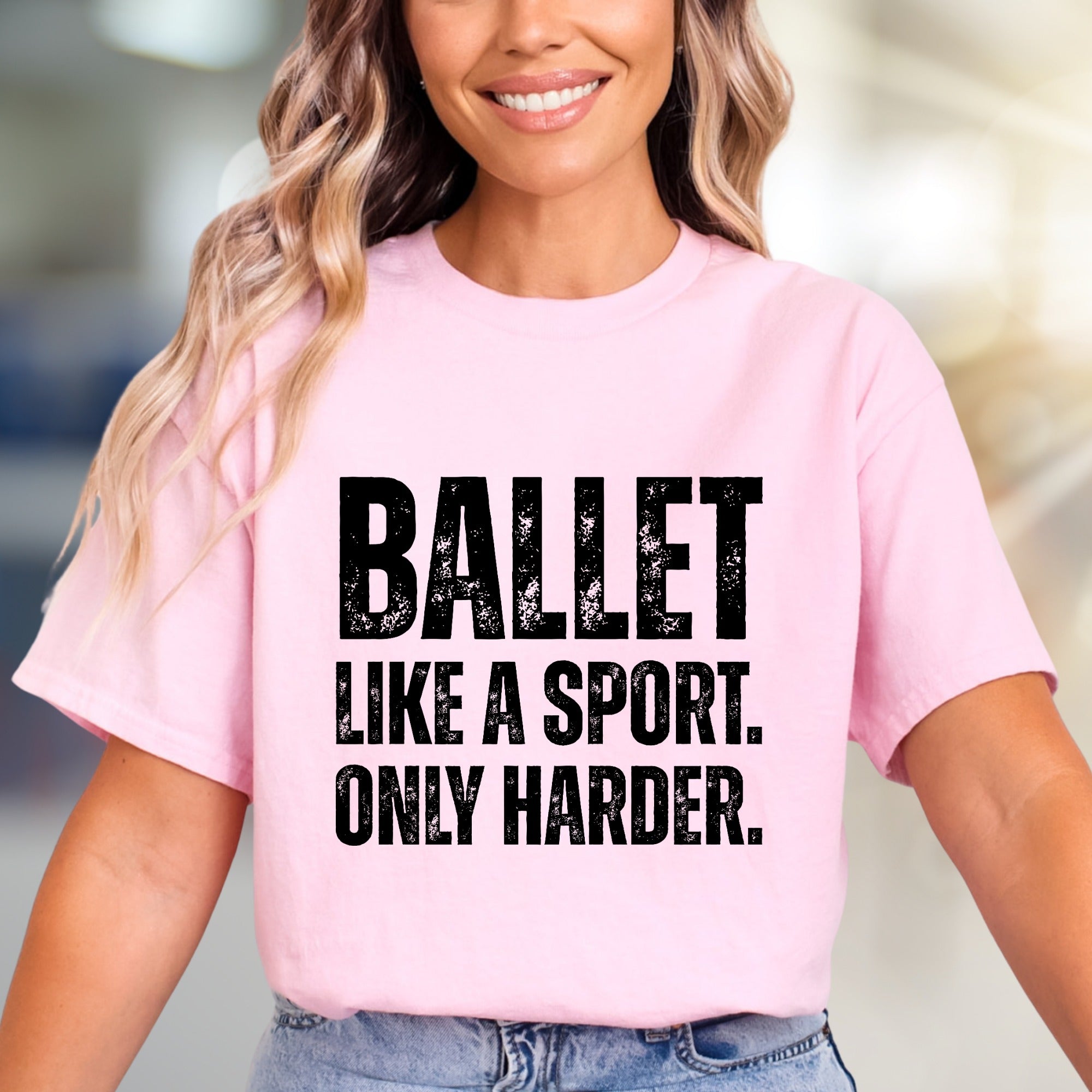 "BALLET LIKE A SPORT. ONLY HARDER." Empowering Dance Graphic Tee, a Bold Statement for Ballet Enthusiasts