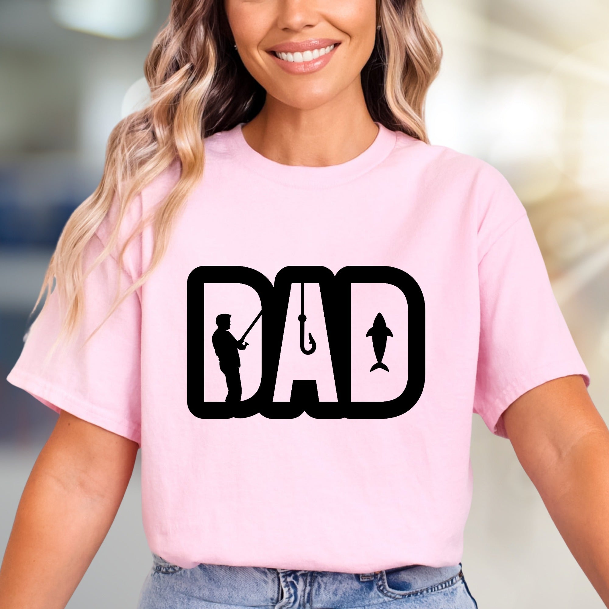 "DAD" Fishing Enthusiast Graphic Tee, a Heartfelt Pick for Fathers