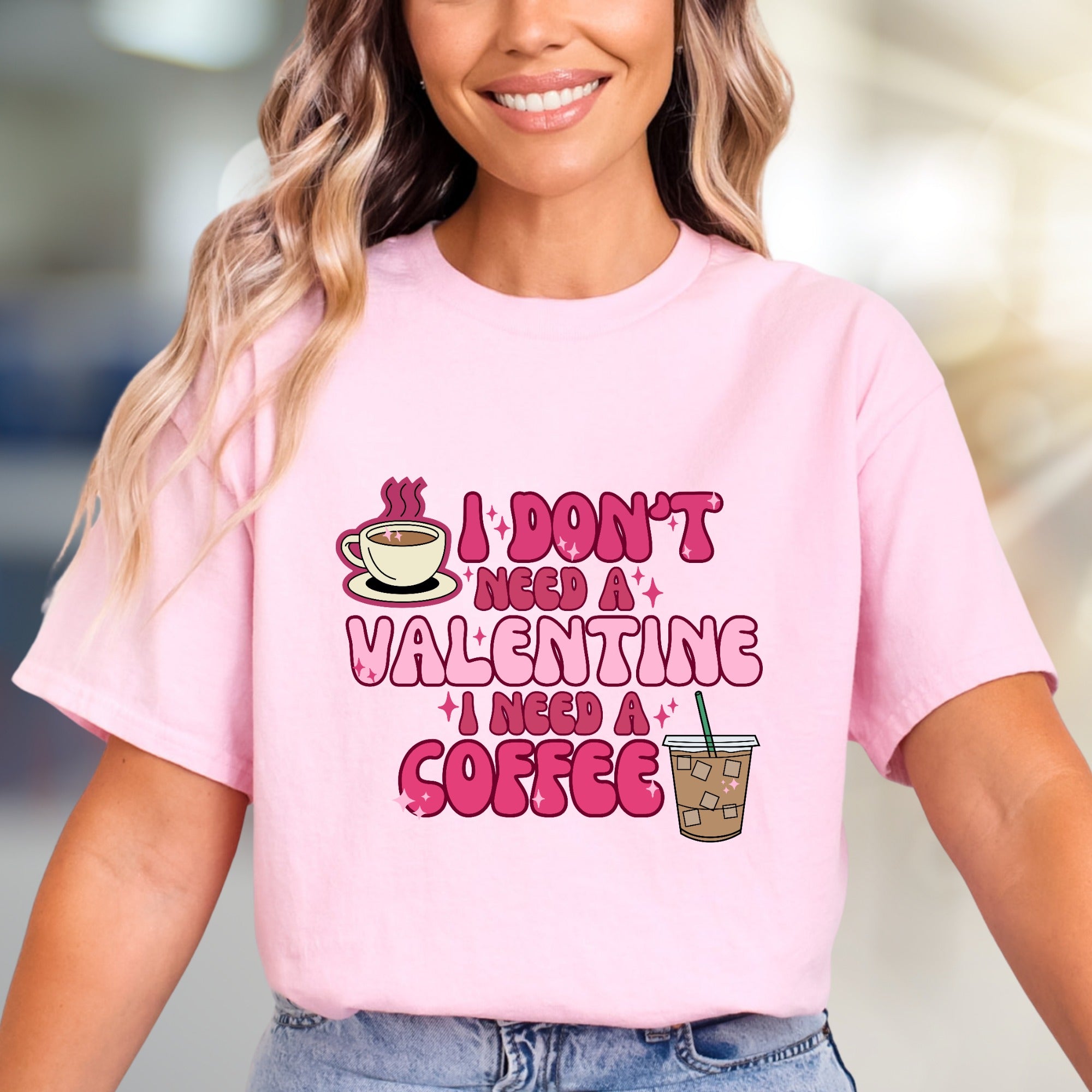 "I Don't Need A Valentine I Need A Coffee" Retro Graphic Tee, a Coffee Lover's Statement