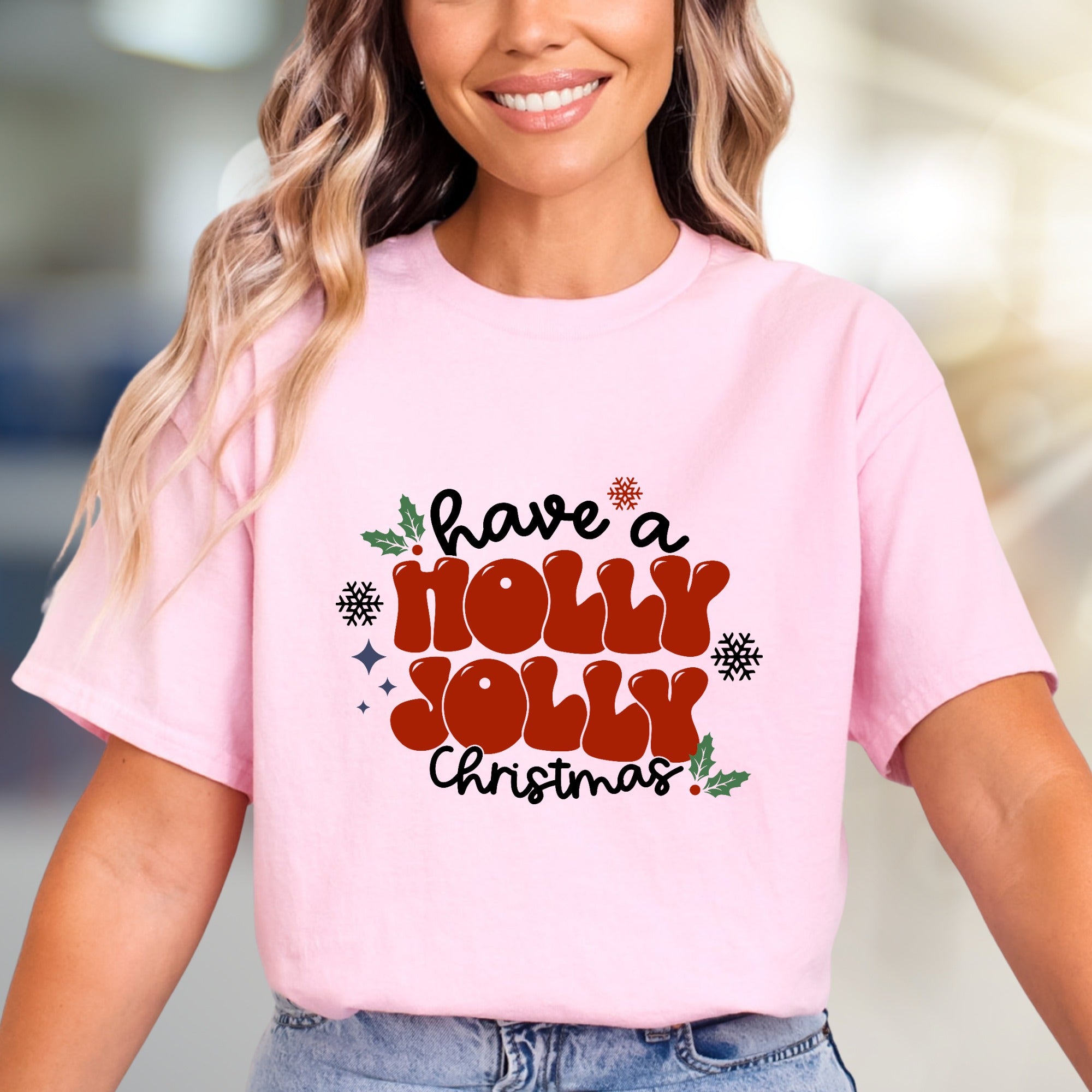 "Have a Holly Jolly Christmas" Retro Holiday Graphic Tee, a Festive Pick for Celebrate