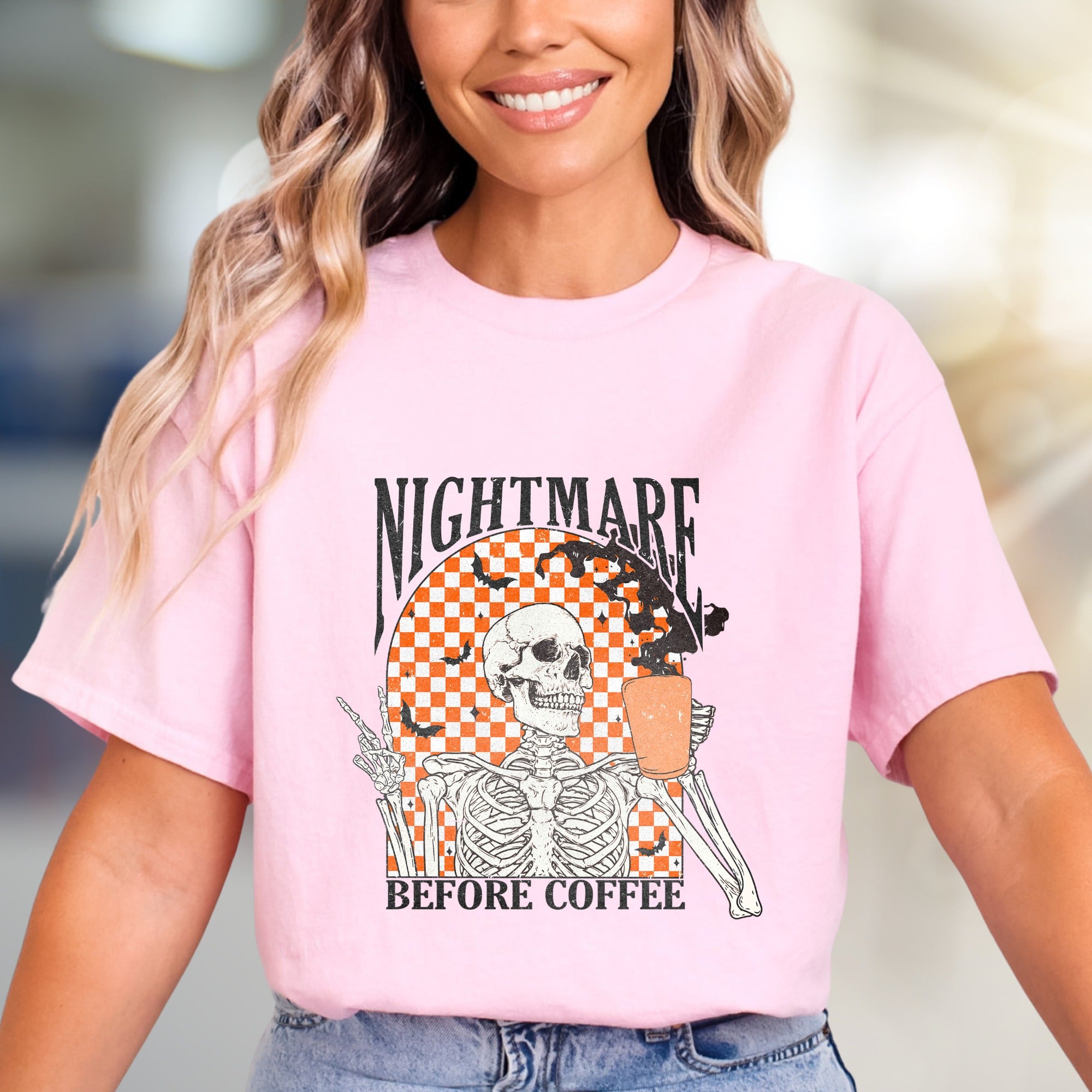 Nightmare Before Coffee Skeleton Graphic Tee, A Spooky Coffee Lover's Pick